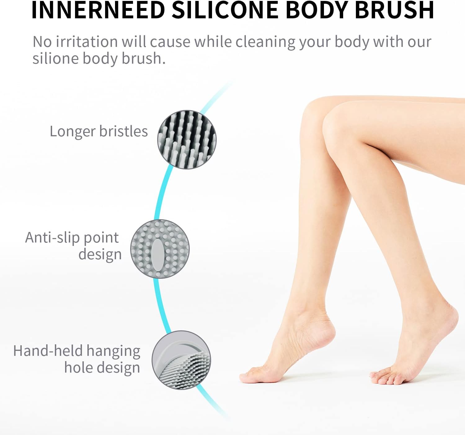 Silicone Body Scrubber, Silicone Loofah, Body Wash Scrubber, Body Scrub Brush, Body Scrubbers for Use in Shower, Silicone Loofah Body Scrubber, Exfoliating Body Scrubber Mens Women, Gifts for Mens