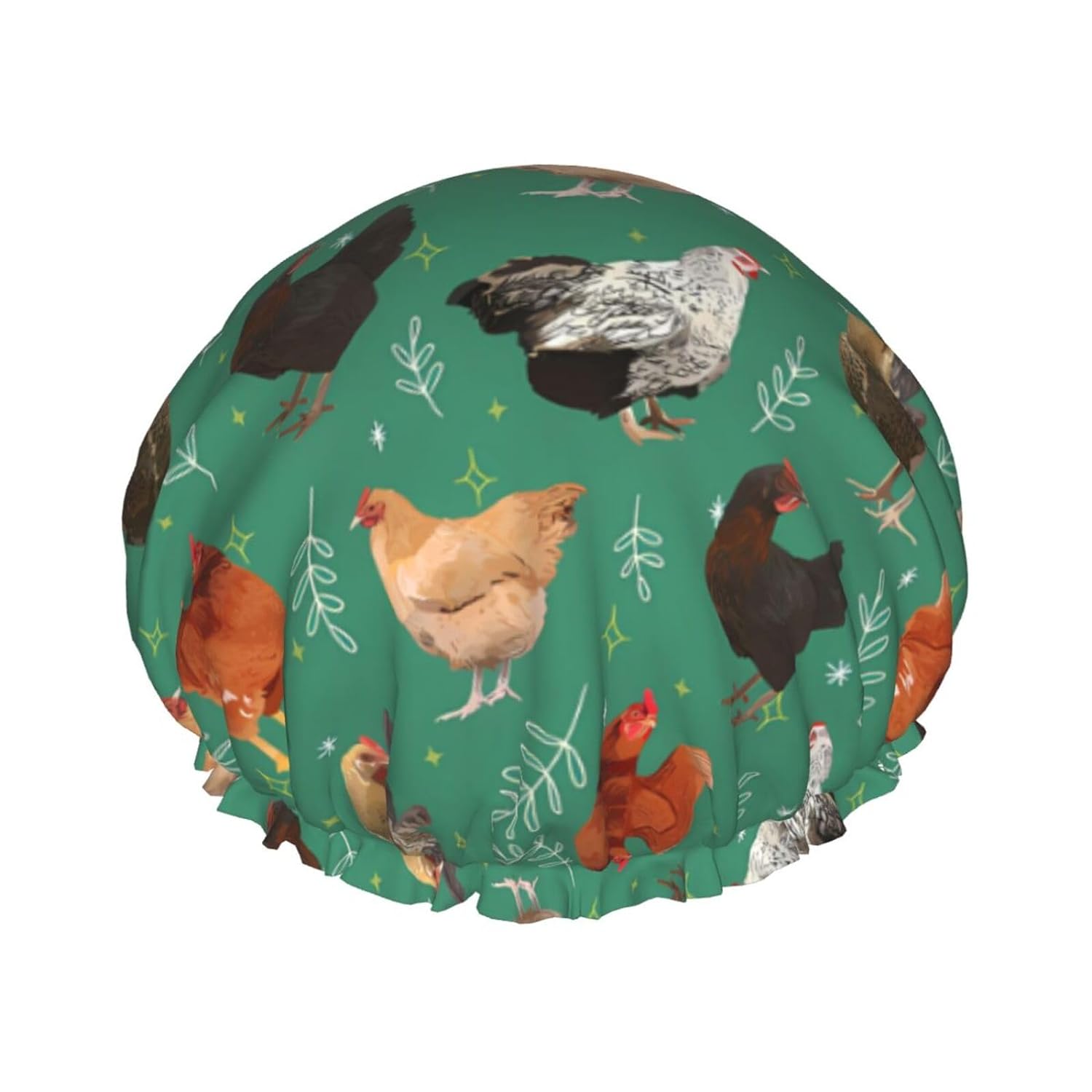 Rubber Ducks Shower Cap For Women Reusable Waterproof Double Layers Bath Cap Hair Protection Elastic Ladies Spa Salon Shower Hat