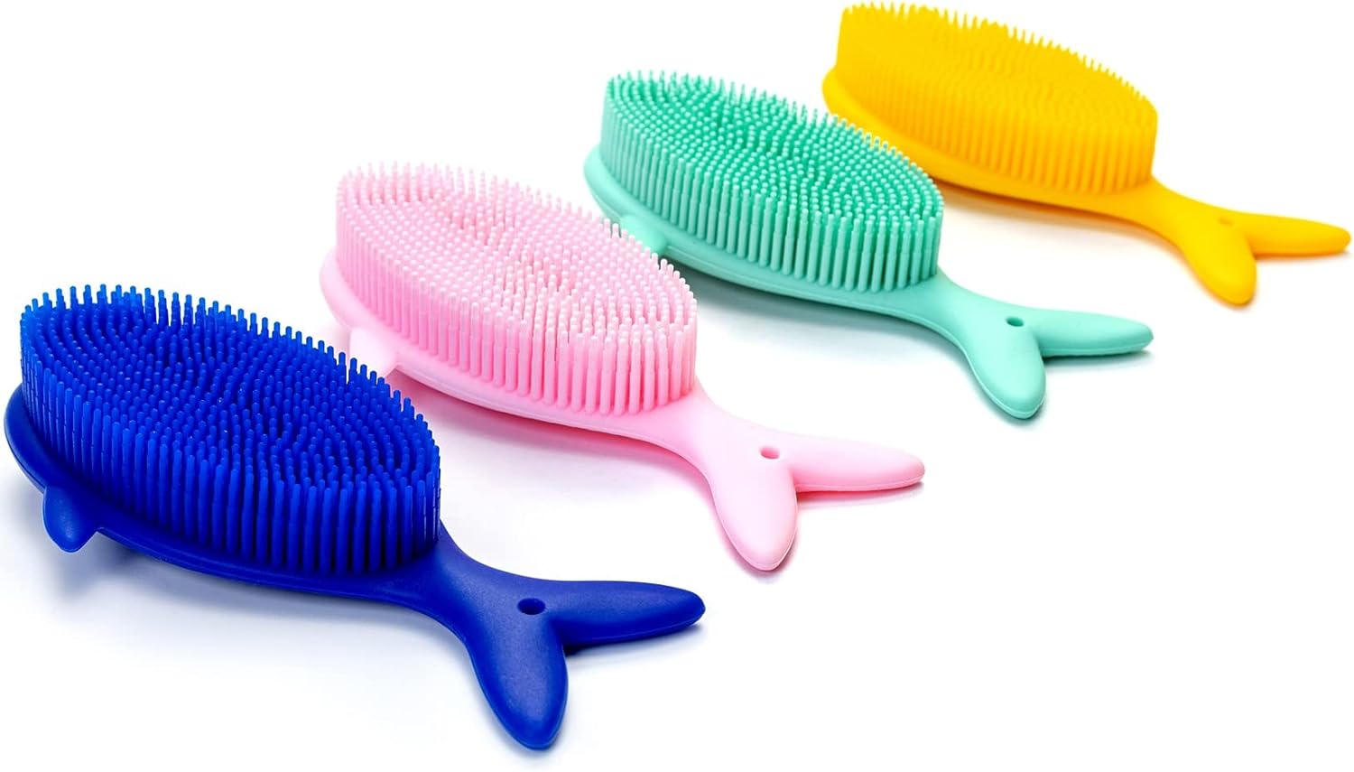 Premium Sensory Brush for Kids or Autism,Soft Silicone Body Scrubber,2 in 1 Sensory Room Occupational Therapy Sensory Brushes,Silicone Loofah,Pets Shower Brush Bath Brush Shampoo Brush(Whale-Teal)