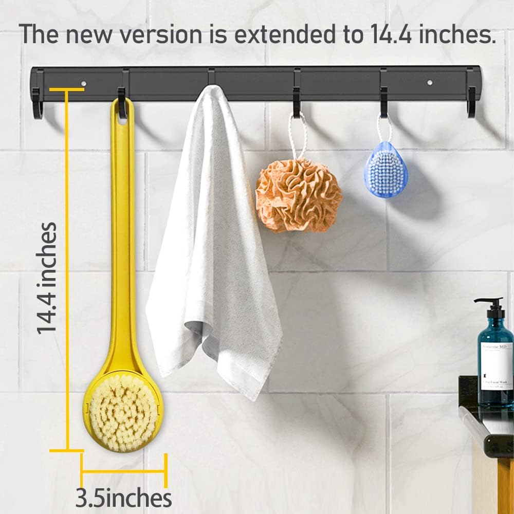 Little Yellow Eagle Bath Brush, Softer bristles, Long Handle, Suitable for Children Aged 3-12, Cleaning Sweat Stains and Beauty Bath, Wet or Dry Brush, Bath Brush (14 inch, Lemon Yellow)