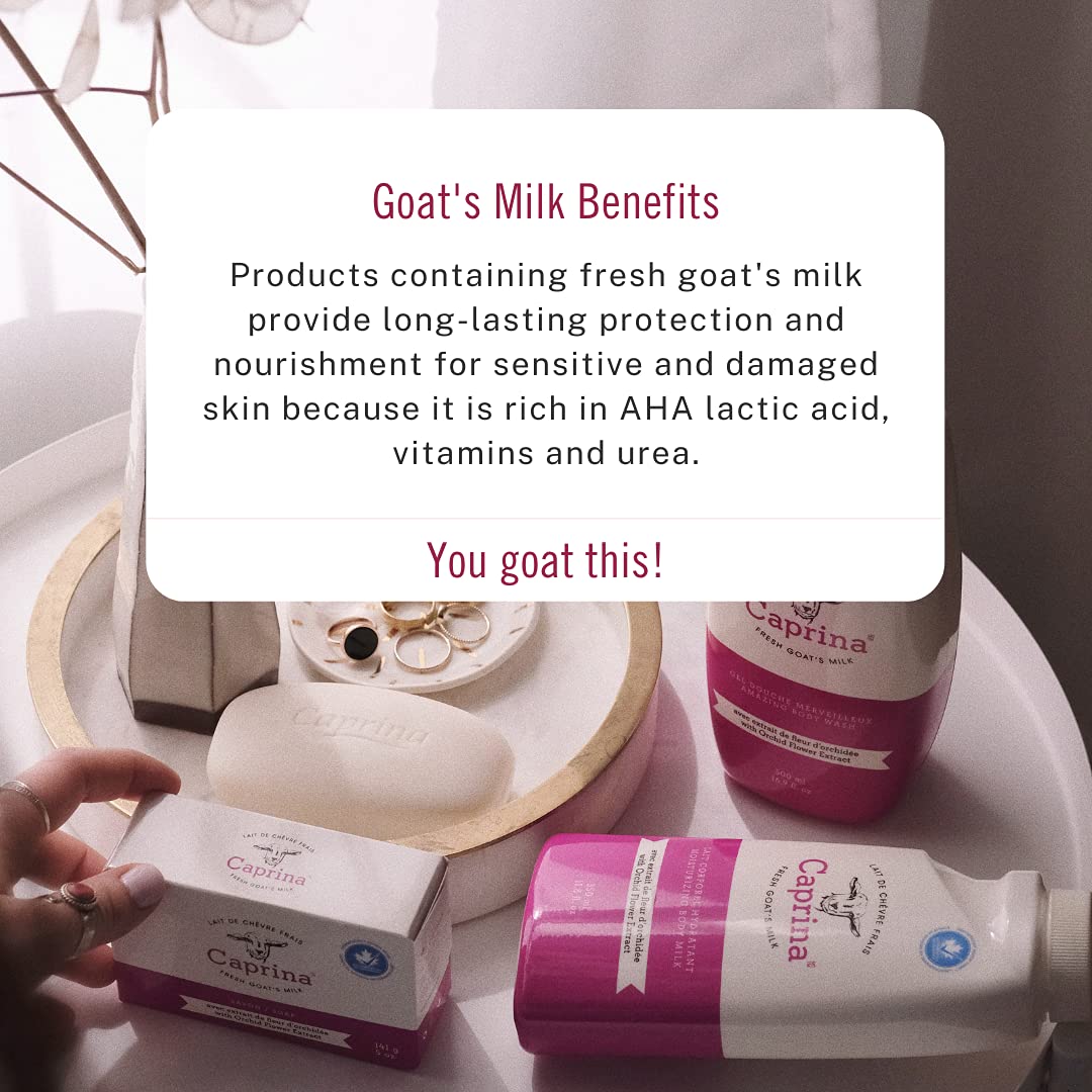 Caprina by Canus Bubble Bath, Original Formula, 27.1 oz, Pack of 4, with Fresh Canadian Goat Milk,Red