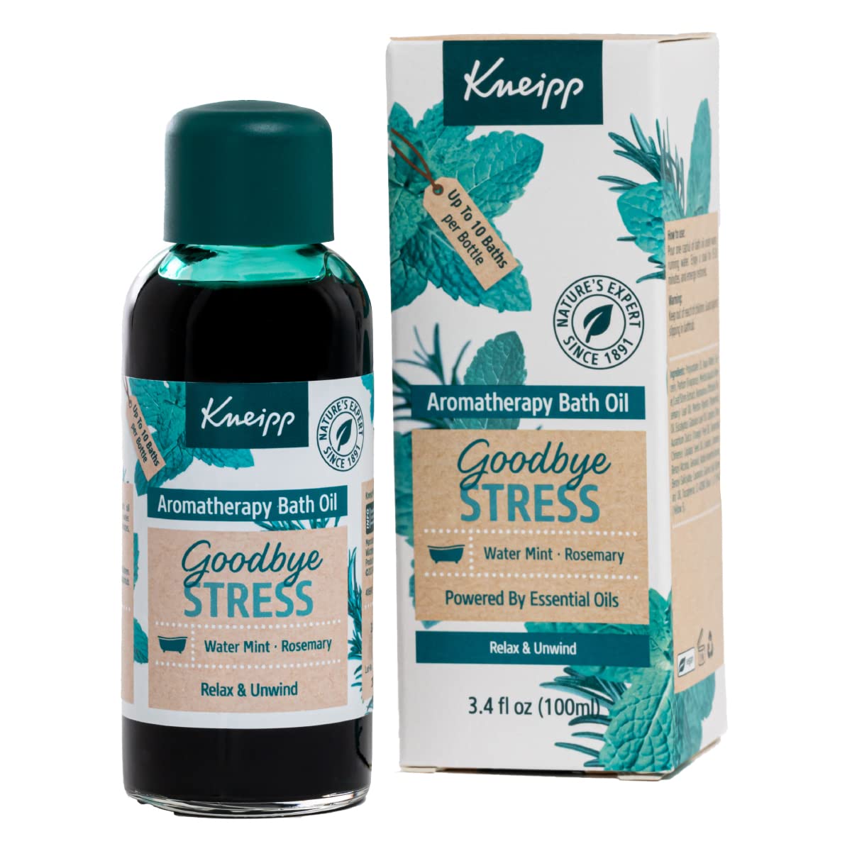 Kneipp Eucalyptus Herbal Bath Oil with Eucalyptus Essential Oil, 3.38 fl oz.