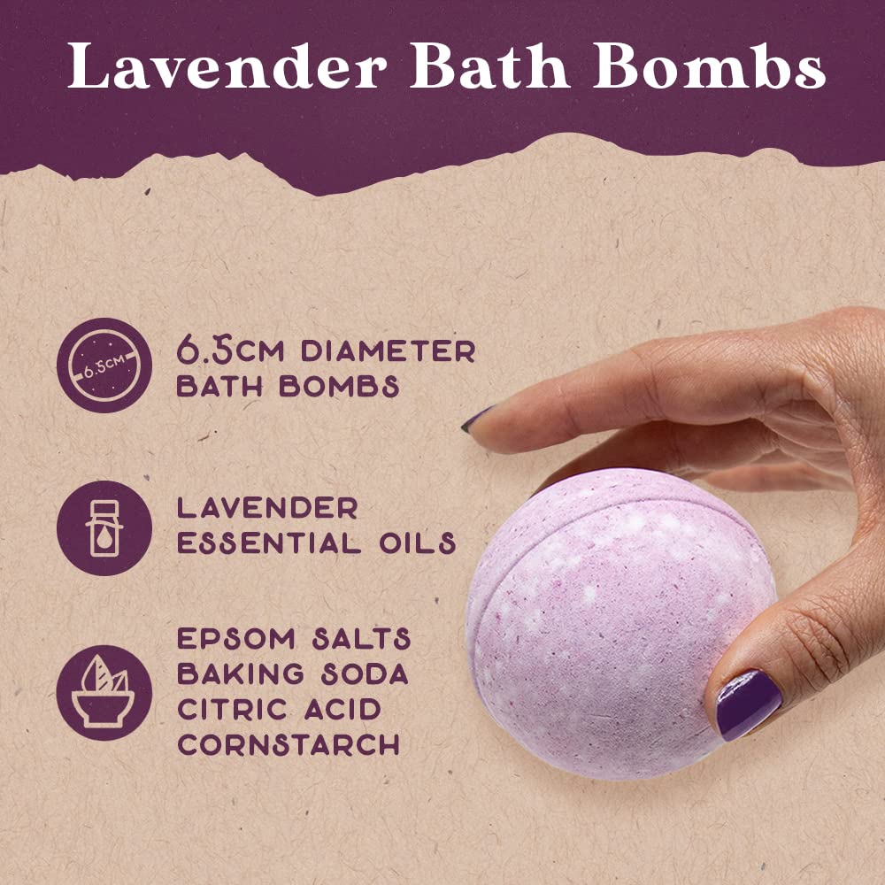 Purple Canyon Mystic Spa Box | 7 Piece Full Size Lavender Spa Kit for Self Care | Bath and Body Gifts for Women