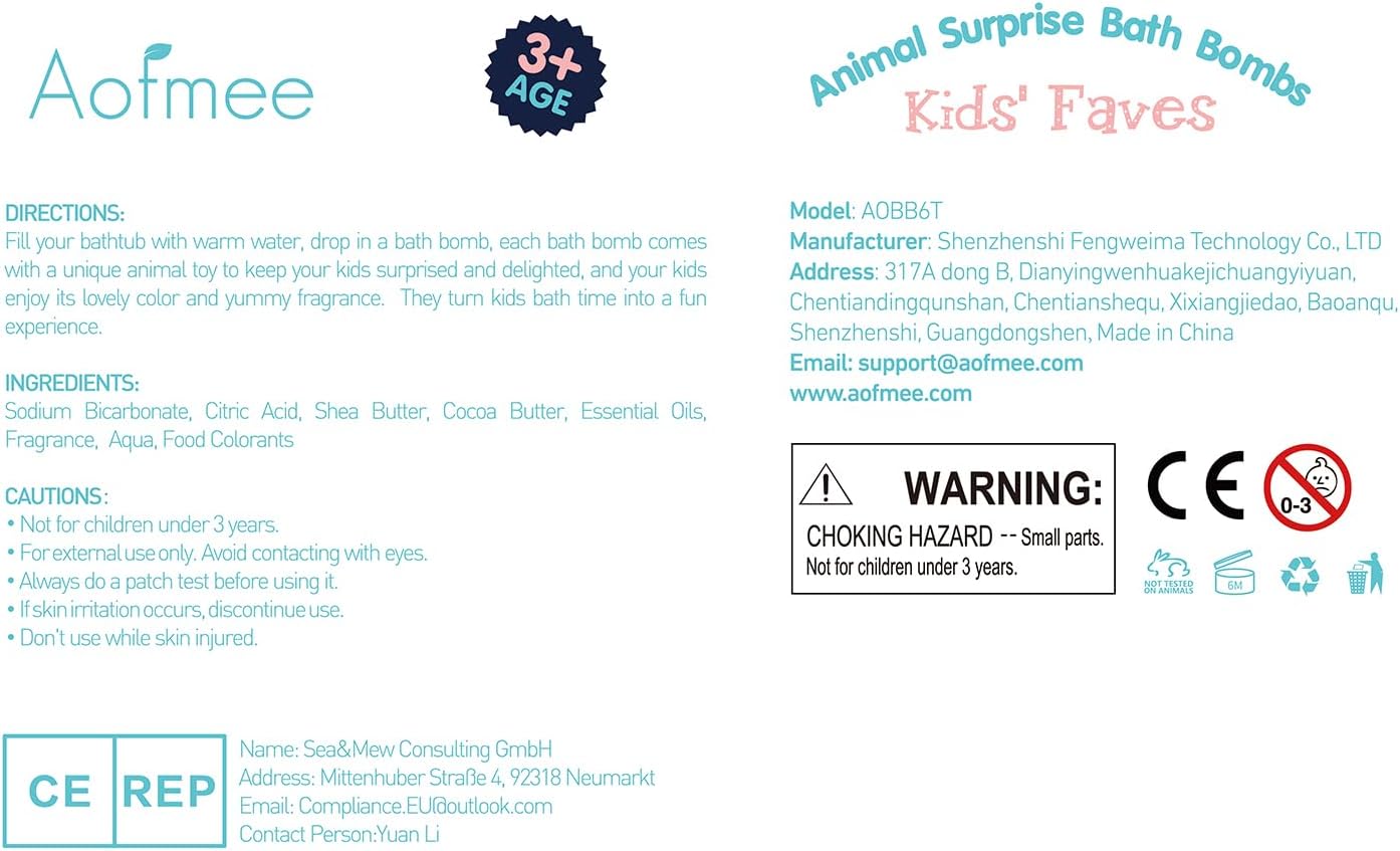 Aofmee Bath Bombs for Kids, Handmade Natural Bath Bombs with Surprise Inside, Shea Cocoa Butter Moisturize, Spa Fizzies Bath Bomb Kit, Birthday Christmas Holiday Gifts for Women, Girls, Boys