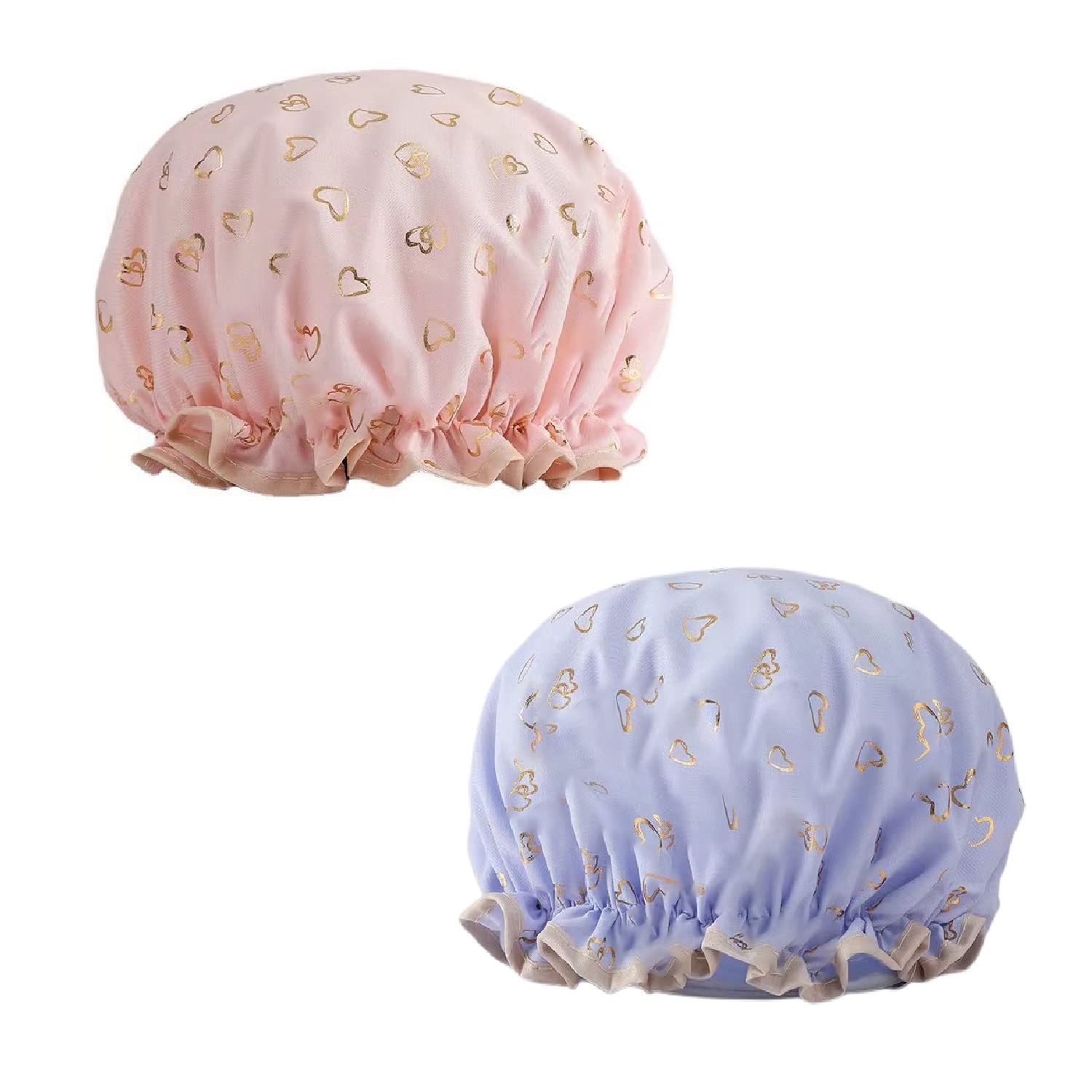 2 Pcs Unicorn Shower Caps for Women, Waterproof Double Layers Reusable Shower Caps, Oil-proof Cap Bath Caps for Kids, Ladies, Girls (Unicorn)