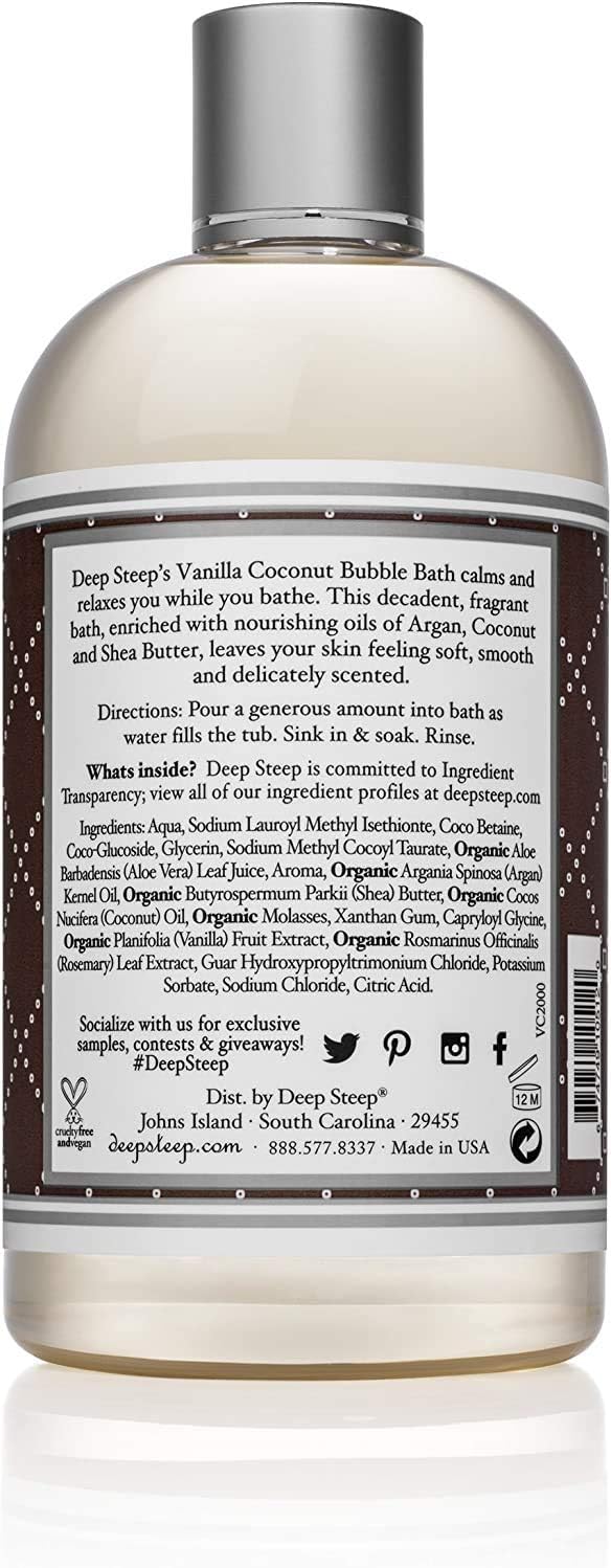 Deep Steep Bubble Bath, 17 Ounce (Pack of 2) (Vanilla Coconut)