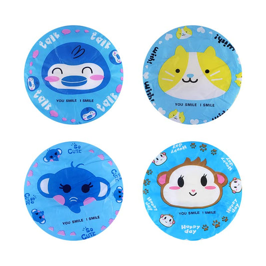 4Pcs Shower Caps, Waterproof Bath Caps Plastic Reusable Shower Caps Elastic Band Bath Hair Caps for Women Kids (P-3)