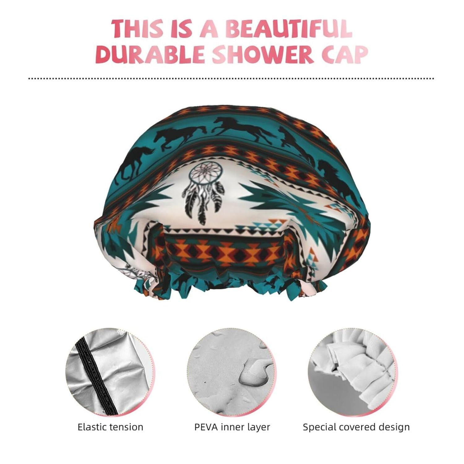 Rubber Ducks Shower Cap For Women Reusable Waterproof Double Layers Bath Cap Hair Protection Elastic Ladies Spa Salon Shower Hat