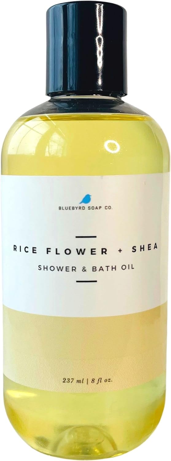 Bluebyrd Soap - White Tea Shower Oil & Bath Oil | Hydrating Plant Based Oils for Bath & Shower | Natural Body Oil Moisturizer | Revitalizing Clean Beauty Bath Oil (White Tea)