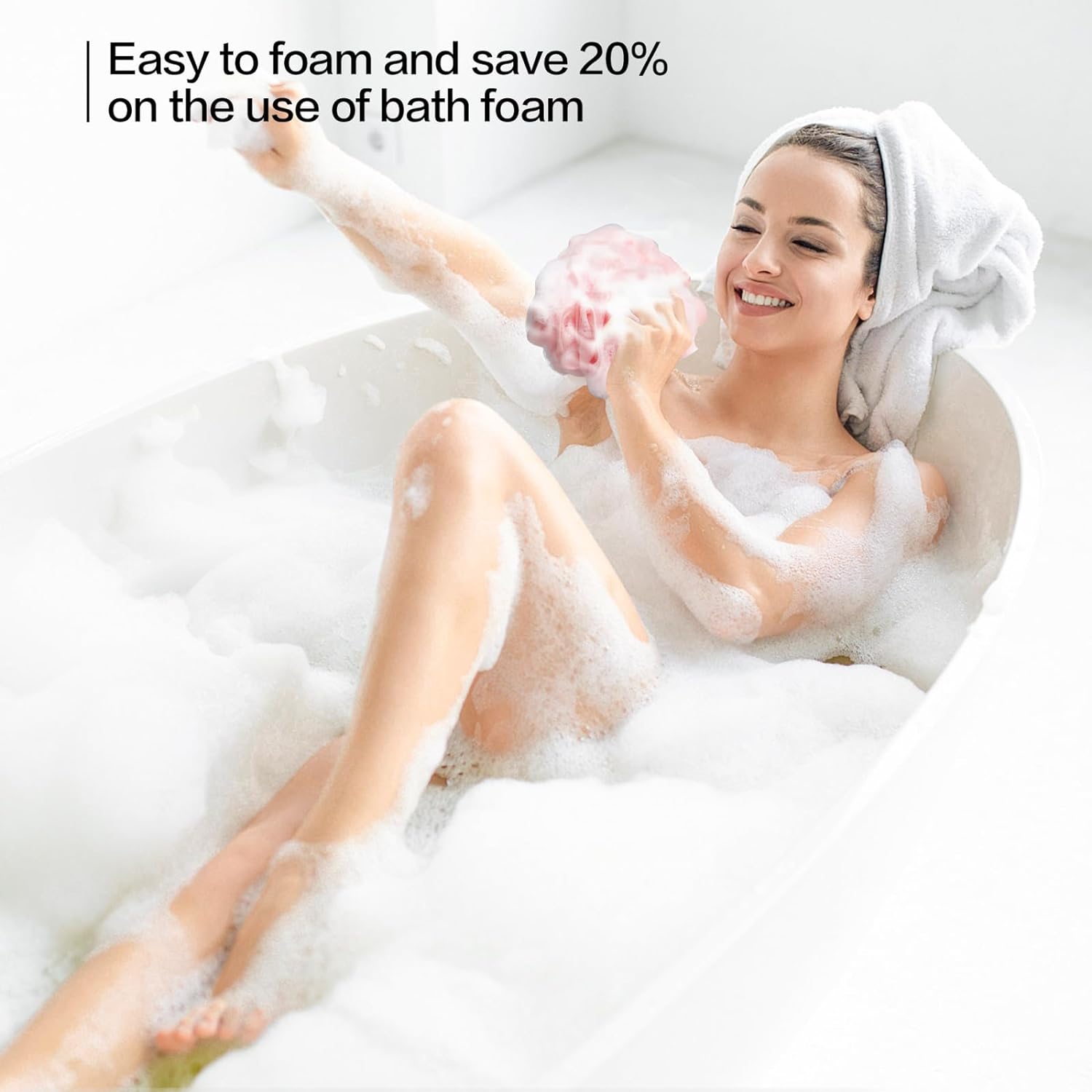 Fishent Loofah Bath Sponge Shower Loofahs, 4 Pack Soft Loofa Exfoliating Body Scrubber Mesh Shower Puff Pouf Ball Luffa for Men and Women(50g/pcs)