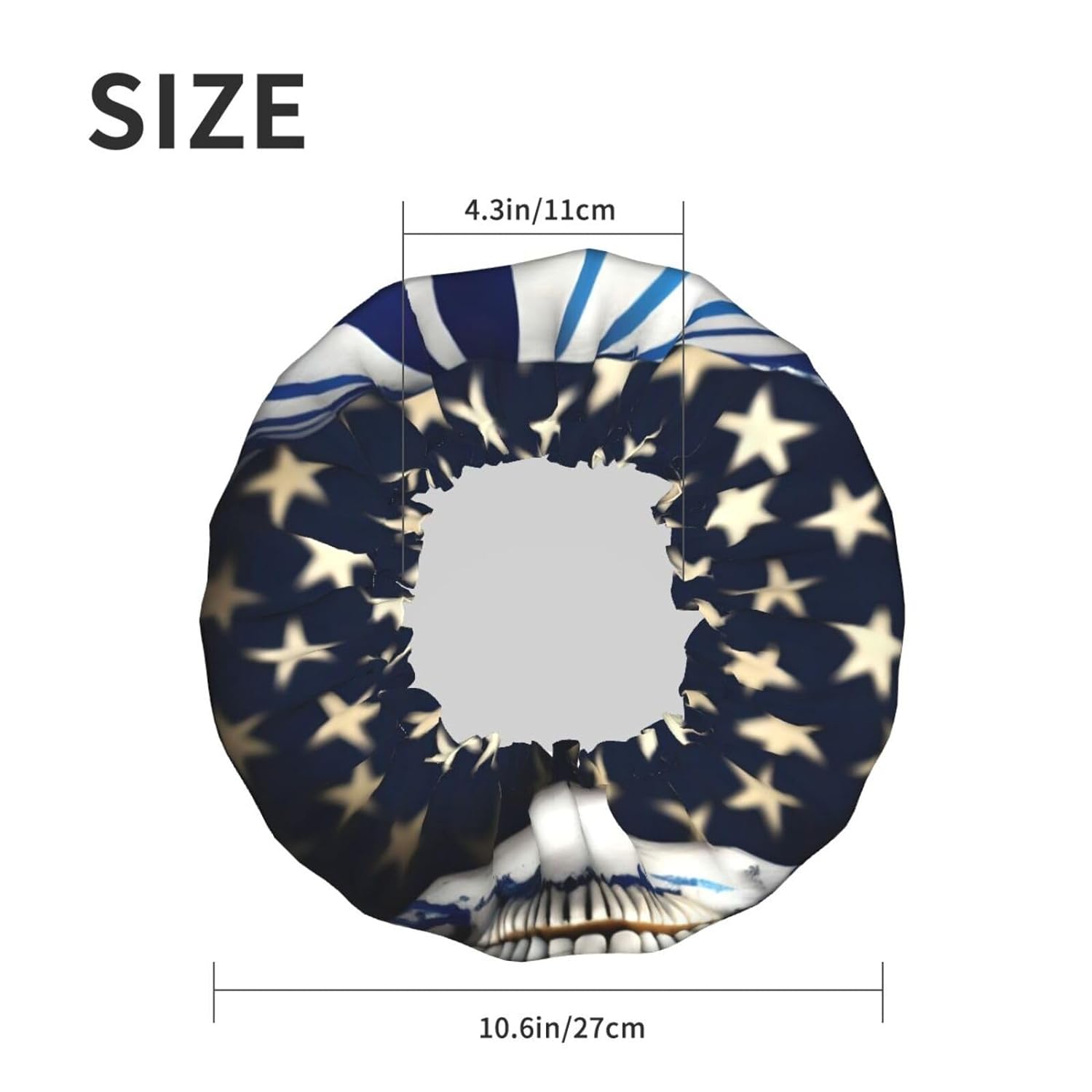 Ice Hockey print Print Reusable Shower Cap for Women,Double Waterproof Layers Bathing Hat,Quick Drying Bath Hair Cap