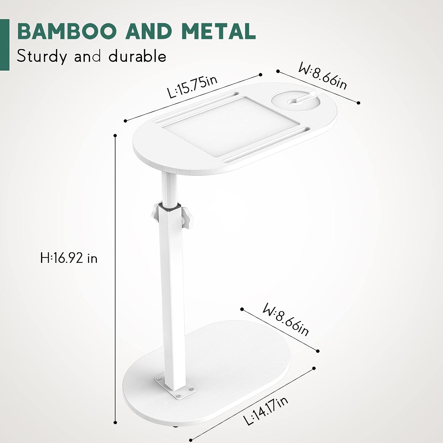 Yumkfoi Bamboo Bathtub Tray Table with Adjustable Height, Freestanding Bathtub Caddy for Tub Against Wall, Tub Organizer Suitable for Luxury Spa and House Warming Gift - Patent Protected (Black)