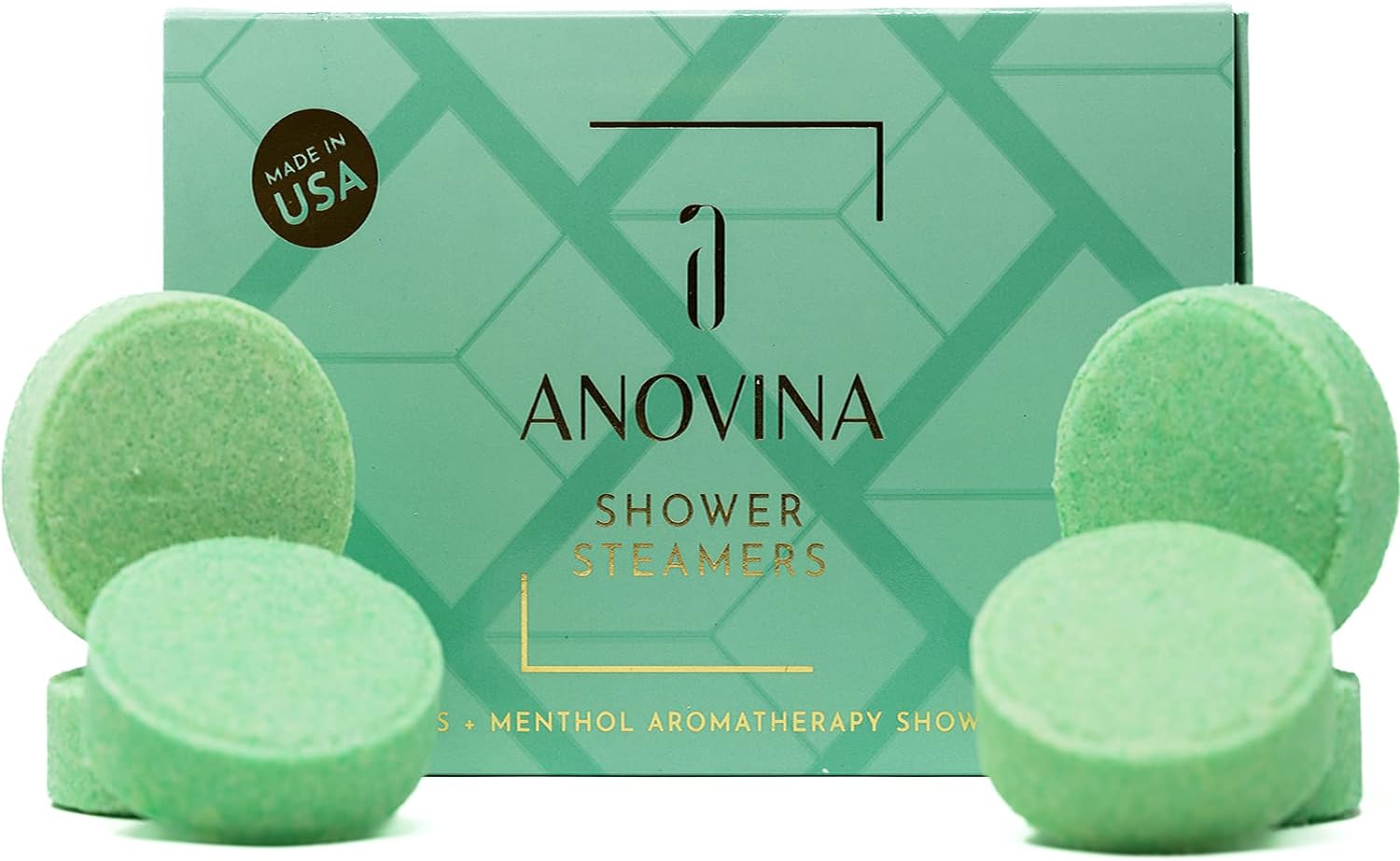 Anovina 6XL Eucalyptus Essential Oil Shower Steamers Gift Box. Proudly Made in USA. Shower Tablets Gifts for Men and Women. Shower Bomb Aromatherapy. Self Care Aromatherapy Gifts for All Occasions