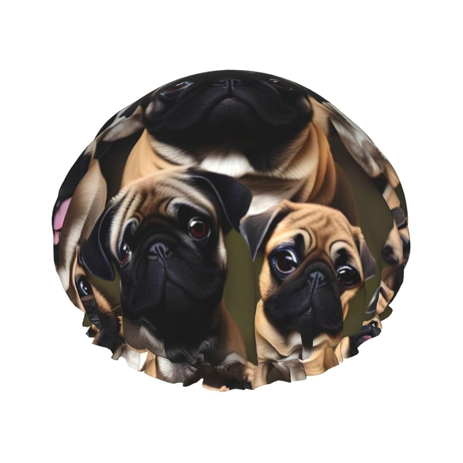 Ice Hockey print Print Reusable Shower Cap for Women,Double Waterproof Layers Bathing Hat,Quick Drying Bath Hair Cap