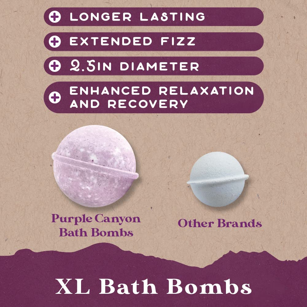 Purple Canyon Eucalyptus Bath Bombs for Women | Energizing Mint and Eucalyptus Bath Bomb with Natural Essential Oils | Gift Set of 6