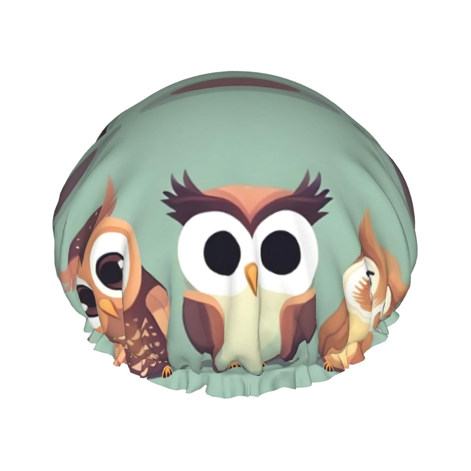 Ice Hockey print Print Reusable Shower Cap for Women,Double Waterproof Layers Bathing Hat,Quick Drying Bath Hair Cap