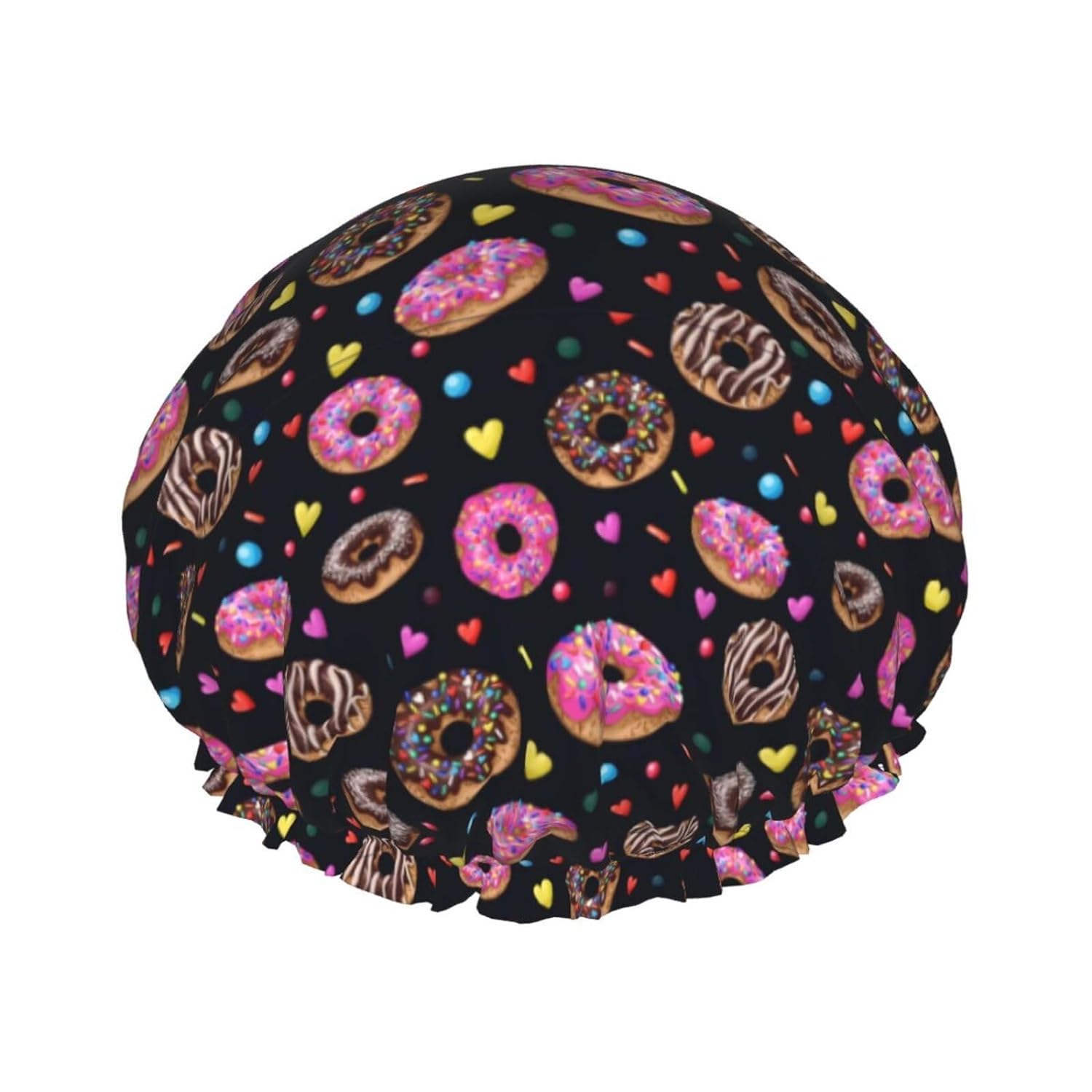 Rubber Ducks Shower Cap For Women Reusable Waterproof Double Layers Bath Cap Hair Protection Elastic Ladies Spa Salon Shower Hat