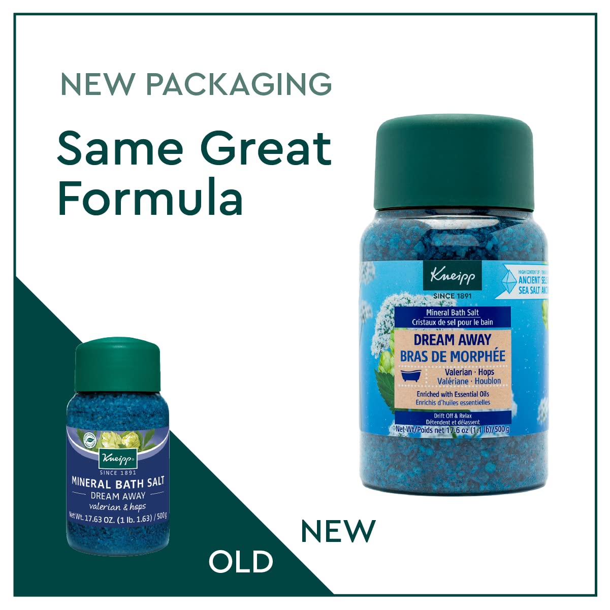 Kneipp Mineral Bath Salt Pampering Gift Set, Lavender, Dream Away, Arnica for Joints, Refreshing Eucalyptus, 2.1 Ounce 4-Pack