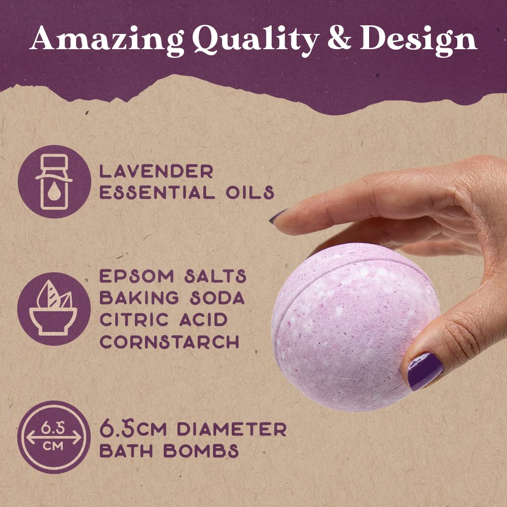 Purple Canyon Eucalyptus Bath Bombs for Women | Energizing Mint and Eucalyptus Bath Bomb with Natural Essential Oils | Gift Set of 6