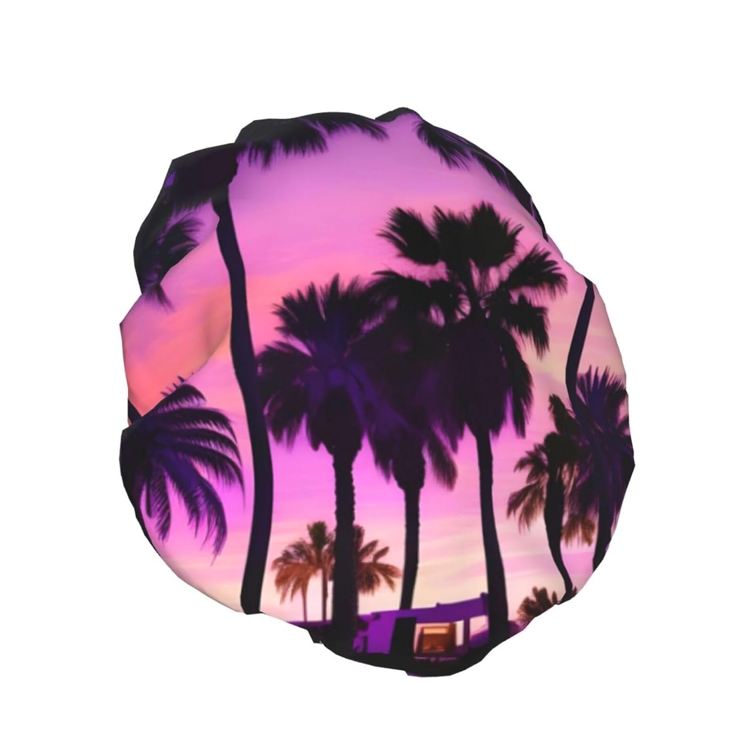 Ice Hockey print Print Reusable Shower Cap for Women,Double Waterproof Layers Bathing Hat,Quick Drying Bath Hair Cap