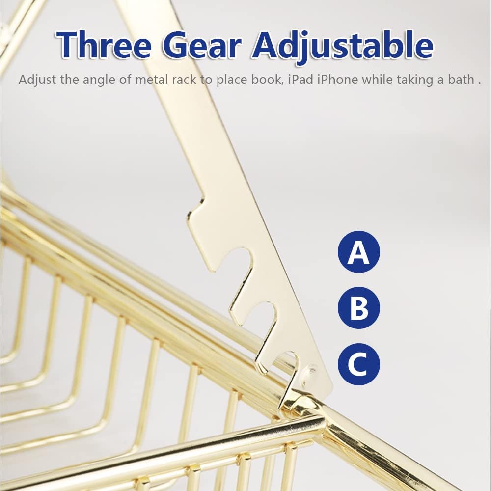 BESTHLS Bathtub Tray Caddy for Luxury Bath Expandable Extra Wide Bath Tub Tray with Wine Glass Holder & Soap Accessaries Holder & Laptop Reading and Organizer Ideal for Home Spa Lover (Silver)