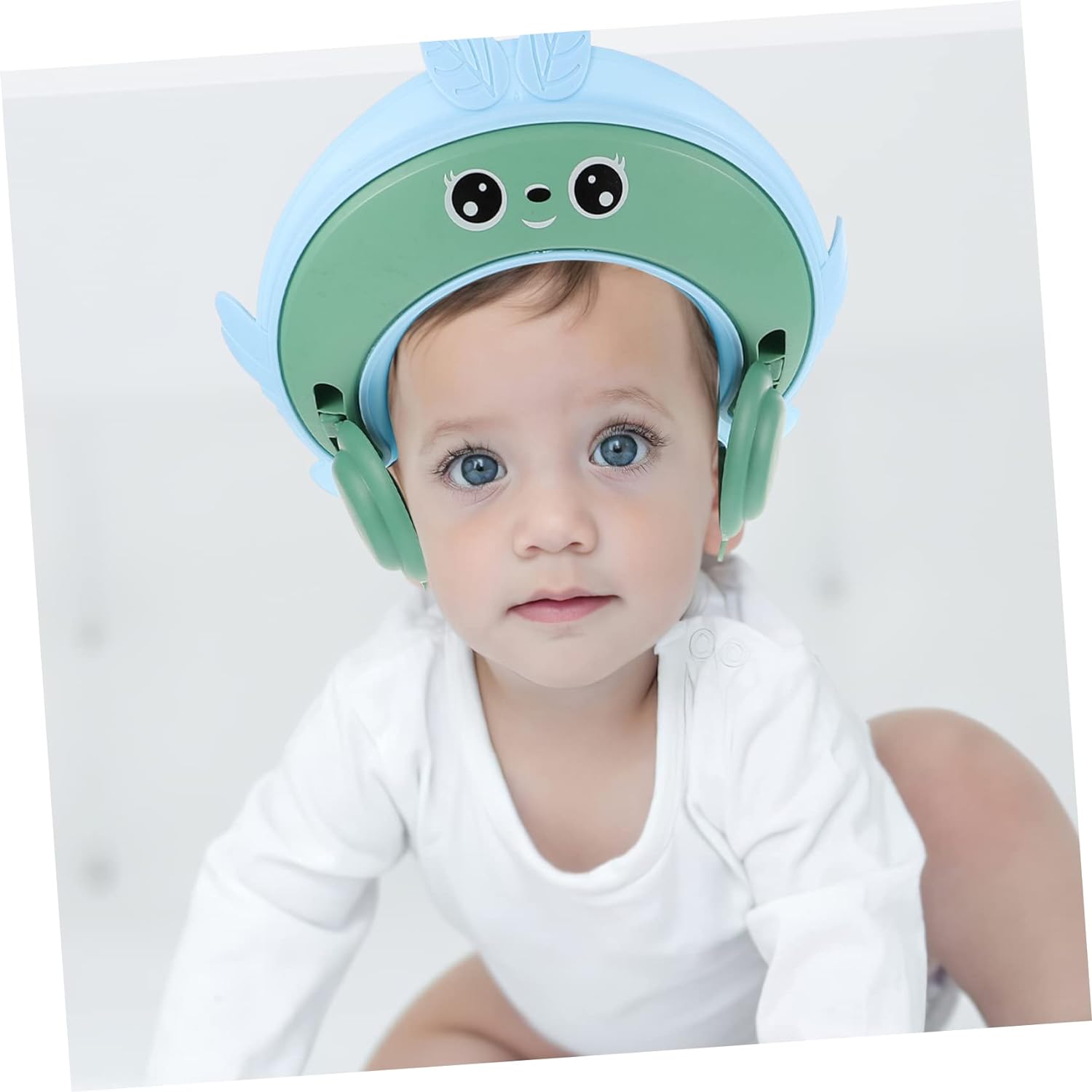 KOMBIUDA shampoo cap baby shower hat baby bath head protectors baby shampoo guard baby head wash cap protections bath caps infant shower cap baby crown bath products toddler child plastic