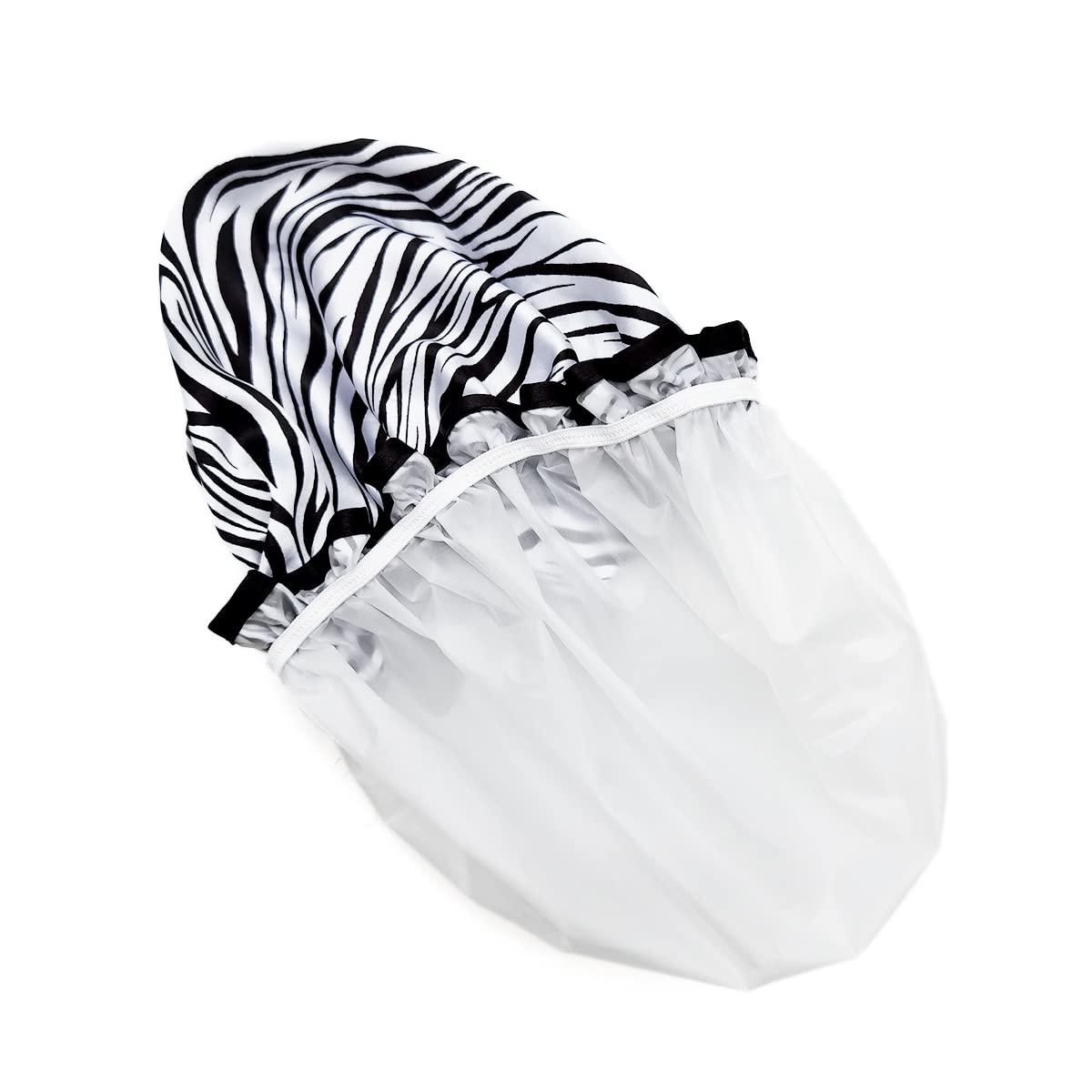 HOMESJUN Shower Cap, 3 Packs Waterproof Reusable Bath Caps for Women Hair, Double Layers Elastic Shower Hat Hair Protection