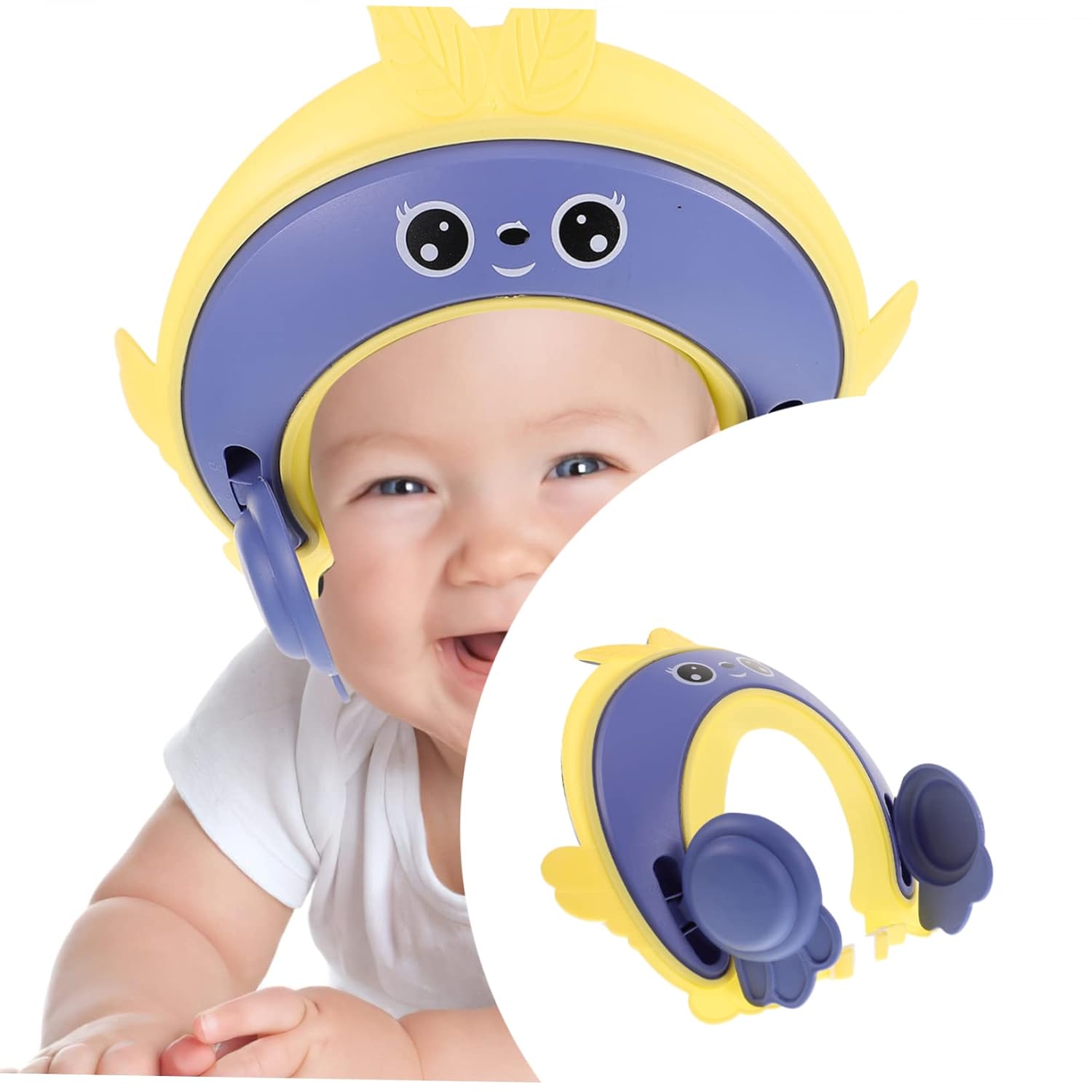 KOMBIUDA shampoo cap baby shower hat baby bath head protectors baby shampoo guard baby head wash cap protections bath caps infant shower cap baby crown bath products toddler child plastic