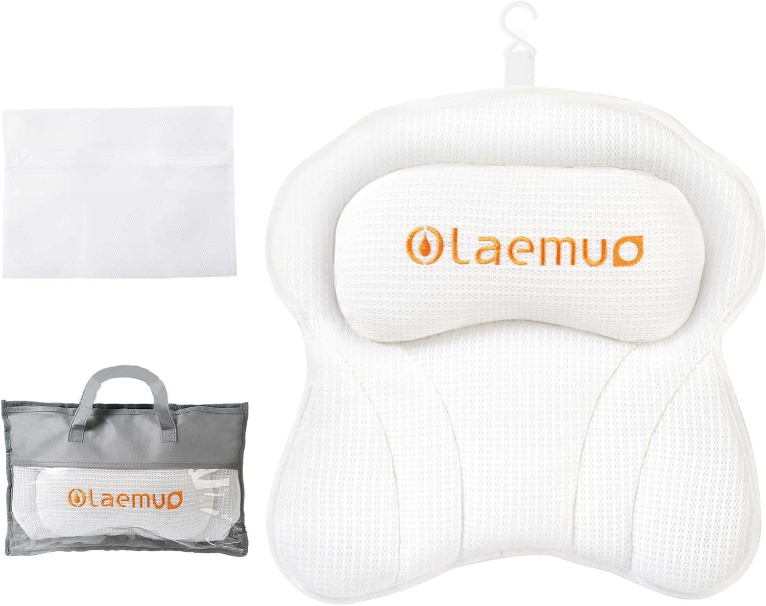 Olaemuo Bath Pillow Ergonomic Bathtub Pillow, Bath Bathtub Pillows for Tub for Head and Neck Mesh Bath Tub Pillow Headrest Luxury Bath Tub Shower Pillow for Bubble Bath with 6 Suction Cups-Light Green