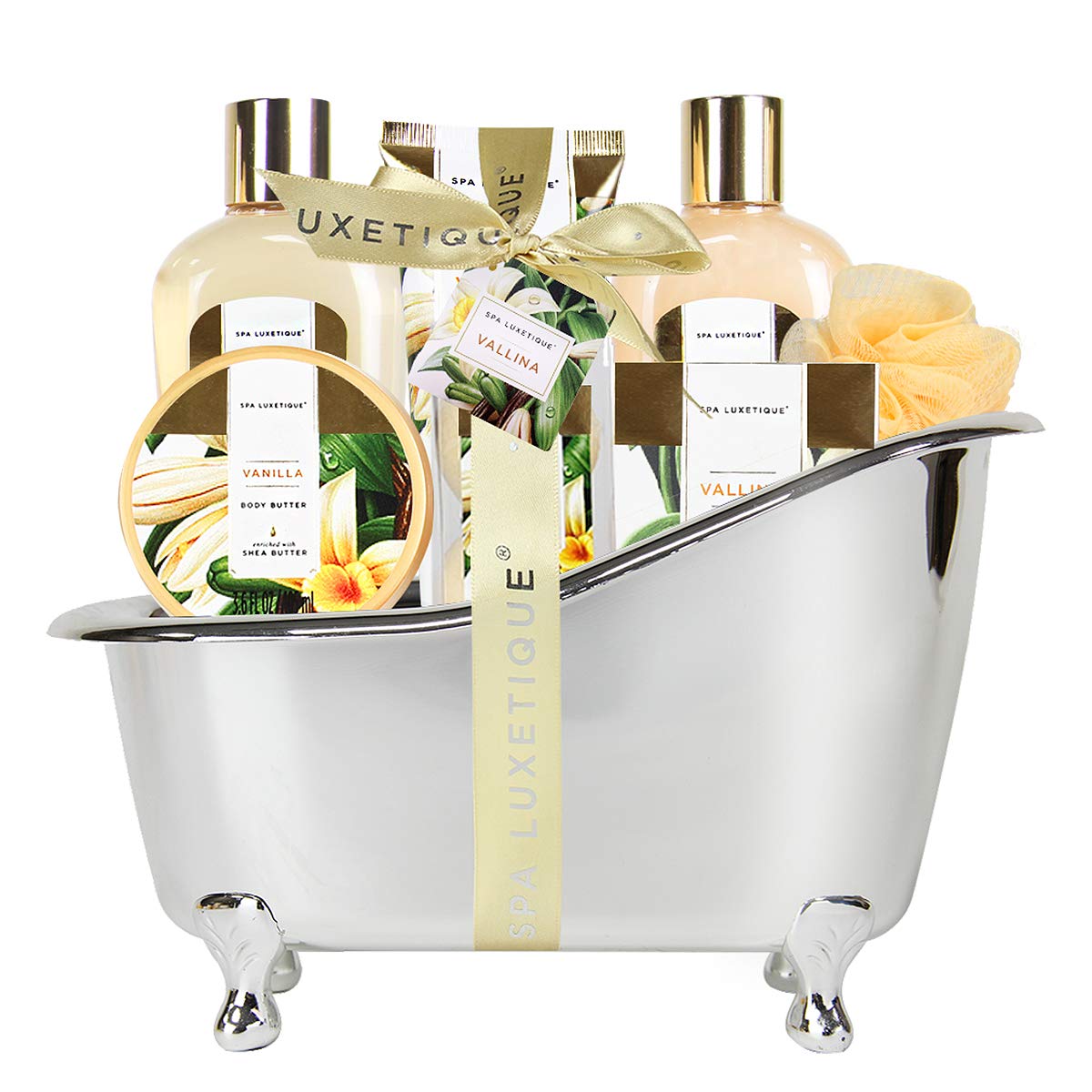 Spa Kit for Women Gift Set, Spa Luxetique Bath and Body Gift Sets for Women, 8pcs Daisy Body Wash Set with Bubble Bath, Body Lotion, Birthday Gifts for Women, Christmas Bath Gifts Spa Set