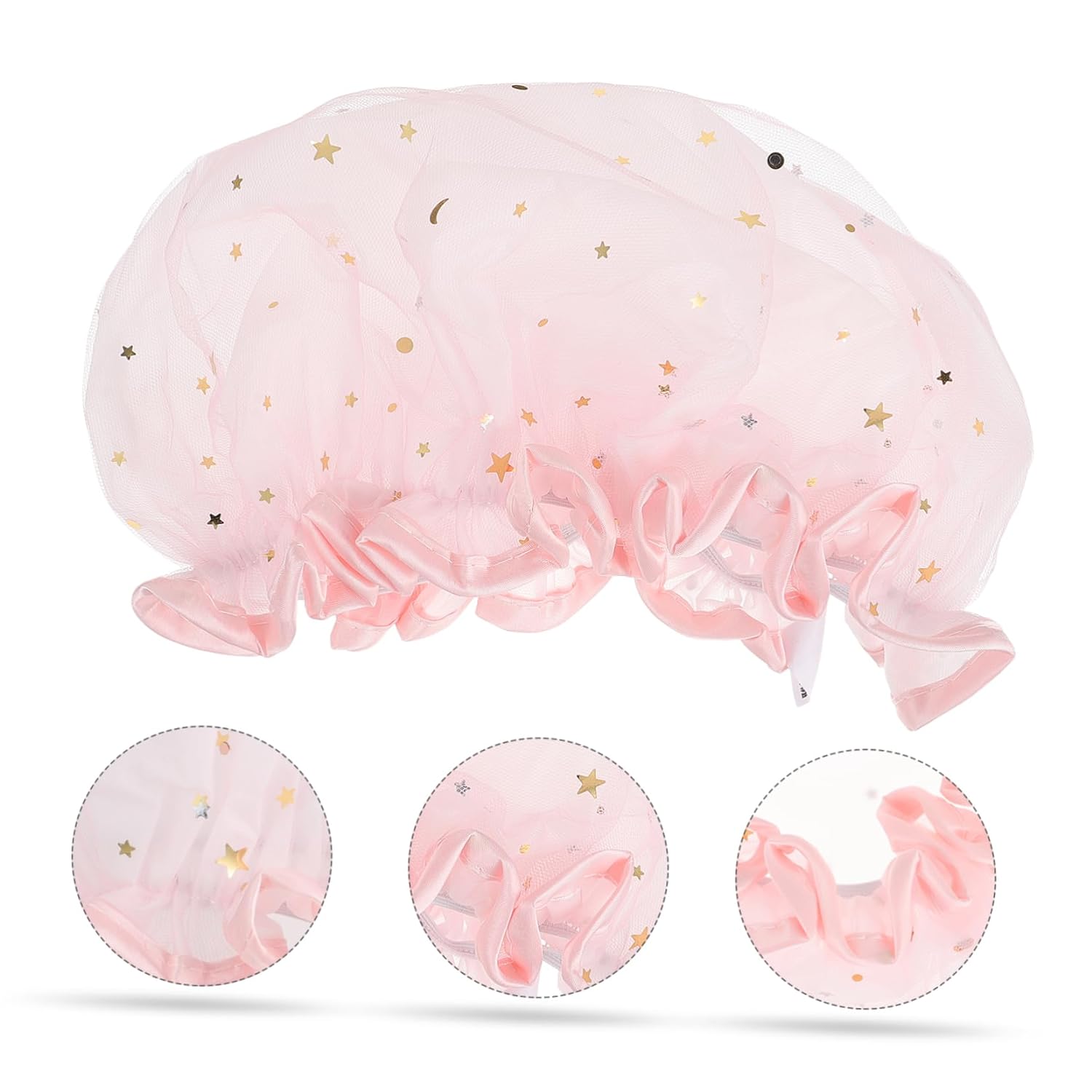 Angoily 2pcs Beauty Hat Women Spa Cap Modern Shower Cap Hair Salon Cap Elastic Bath Caps Chemo Cap Bath Accessories Hair Cap for Shower Spa Hair Caps Girl Hats Satin Hair Mask Miss Muslim