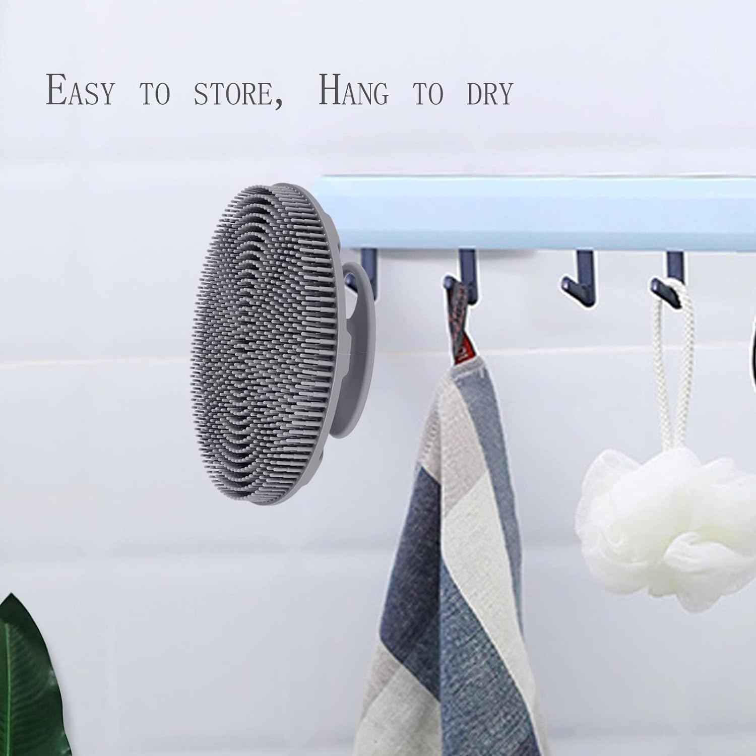 INNERNEED Food-Grade Soft Silicone Body Scrubber Shower Brush Handheld Cleansing Skin Brush, Gentle Exfoliating and Lather Well (Black)