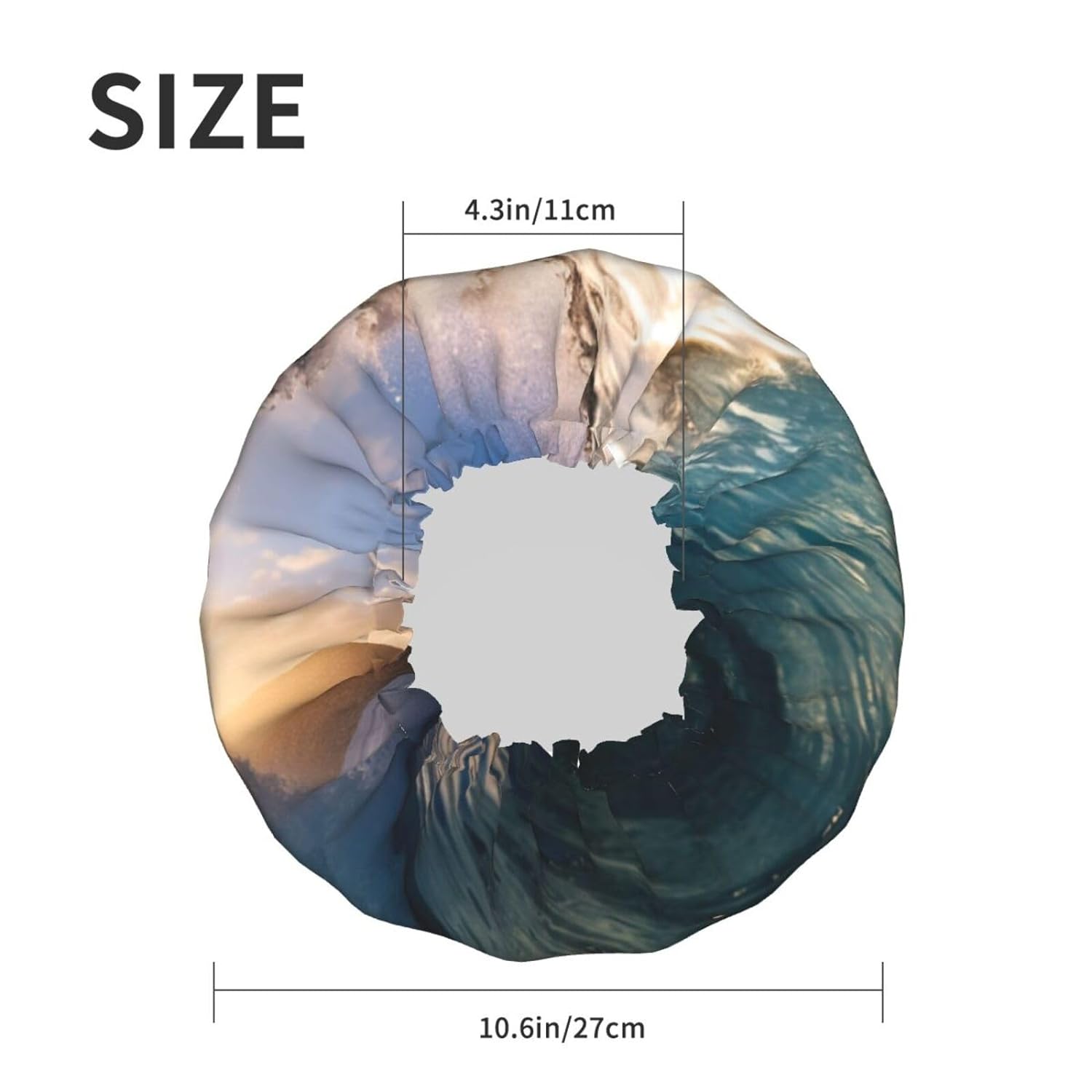 Ice Hockey print Print Reusable Shower Cap for Women,Double Waterproof Layers Bathing Hat,Quick Drying Bath Hair Cap