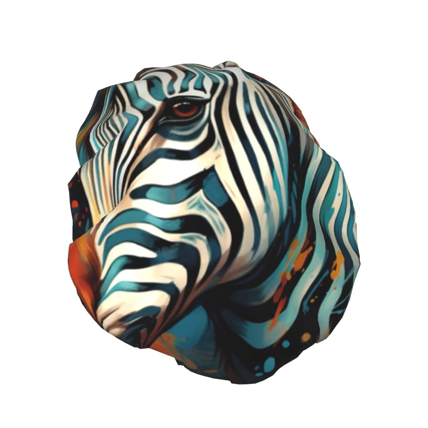 Ice Hockey print Print Reusable Shower Cap for Women,Double Waterproof Layers Bathing Hat,Quick Drying Bath Hair Cap