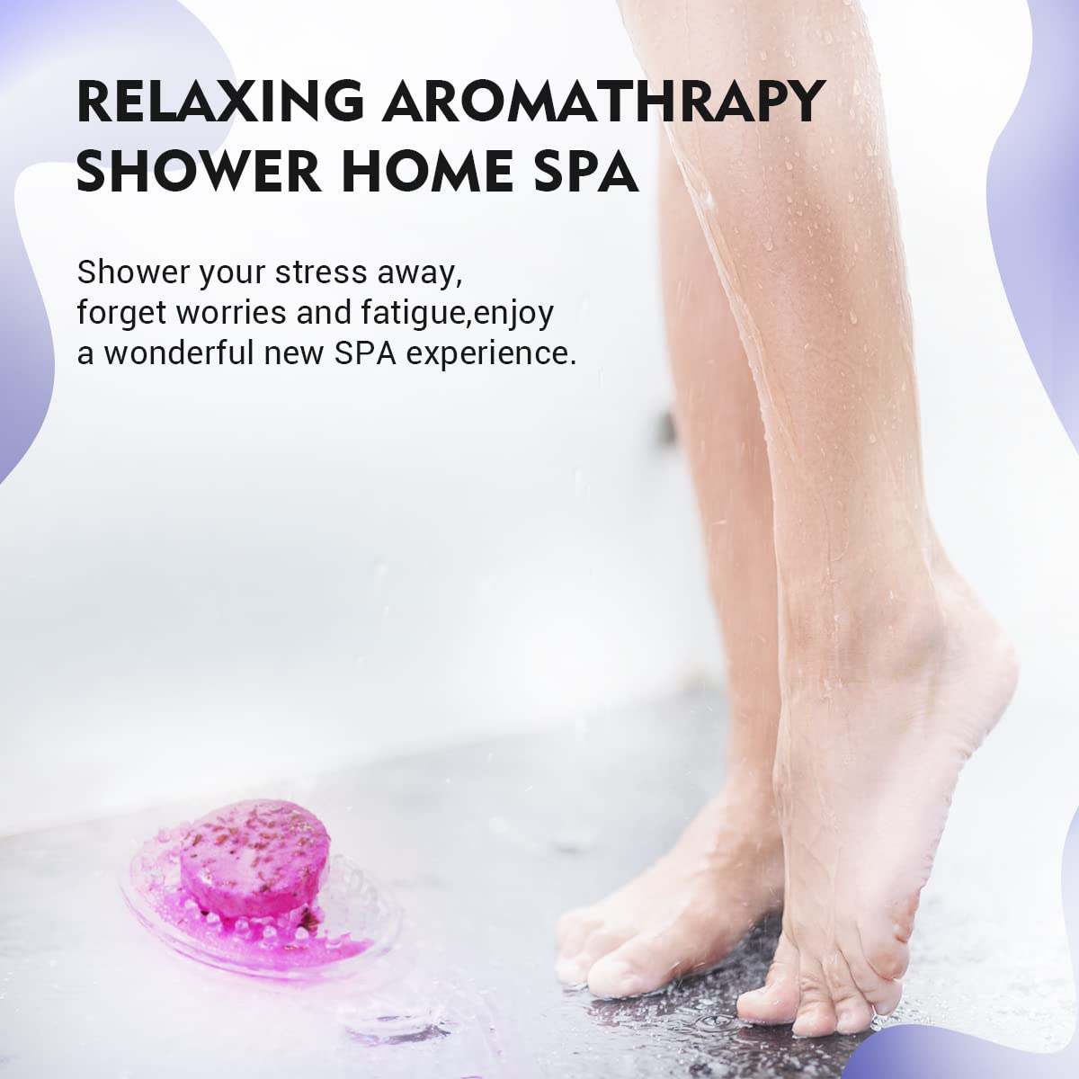 Effiland Aromatherapy Shower Steamers Shower Gifts,Soap Holder Set, 6-Pack Shower Bombs,Gift for Women,Relaxing Self Care