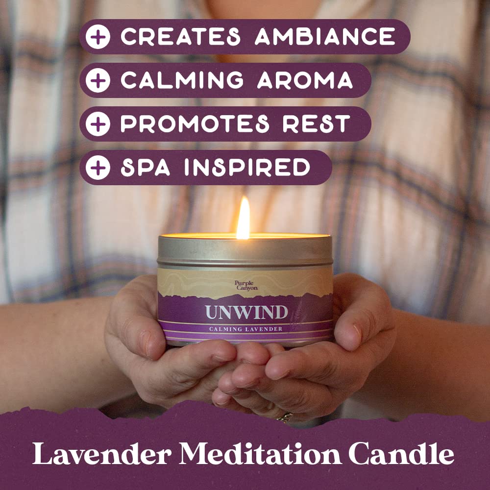 Purple Canyon Mystic Spa Box | 7 Piece Full Size Lavender Spa Kit for Self Care | Bath and Body Gifts for Women