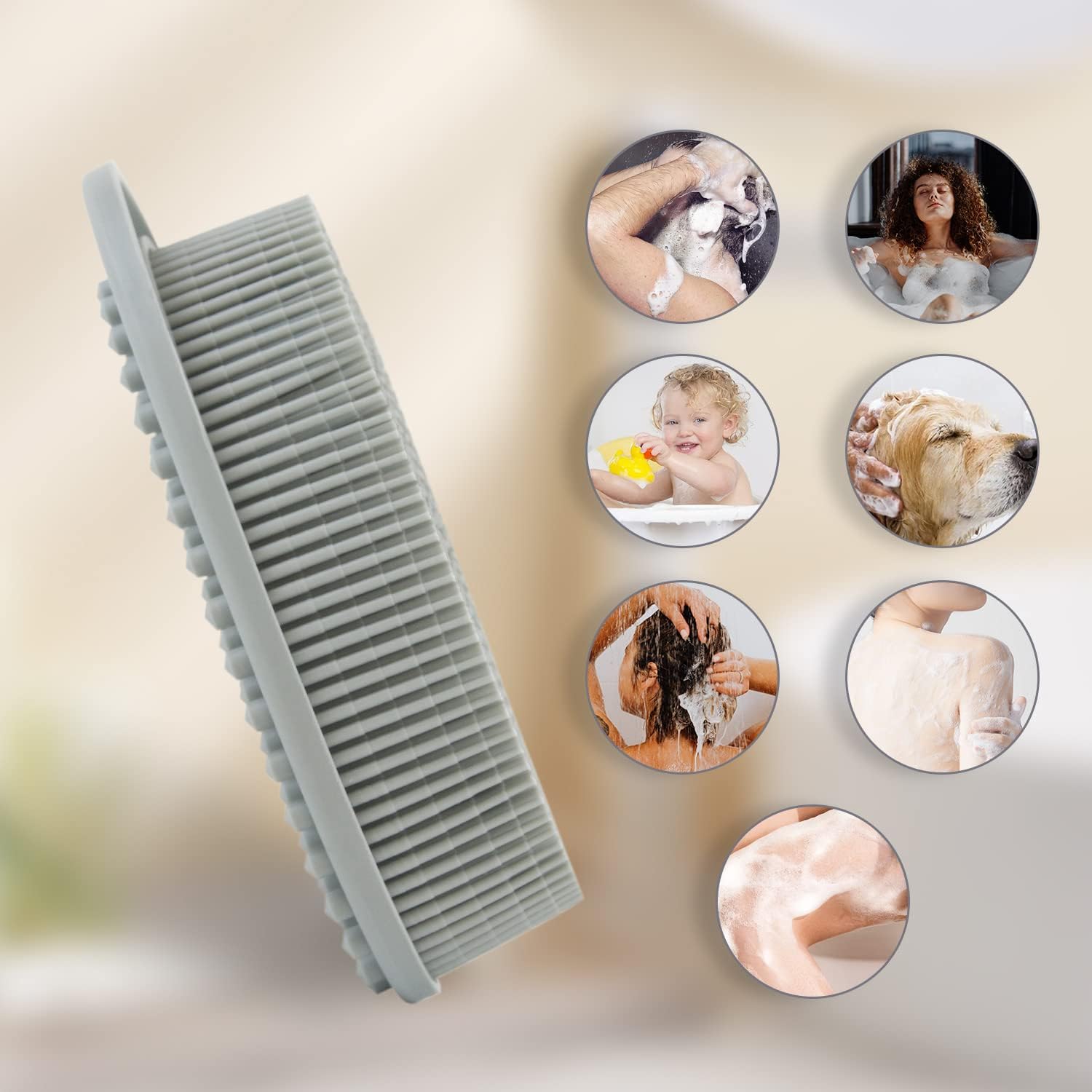 Silicone Body Scrubber, Silicone Loofah, Body Wash Scrubber, Body Scrub Brush, Body Scrubbers for Use in Shower, Silicone Loofah Body Scrubber, Exfoliating Body Scrubber Mens Women, Gifts for Mens