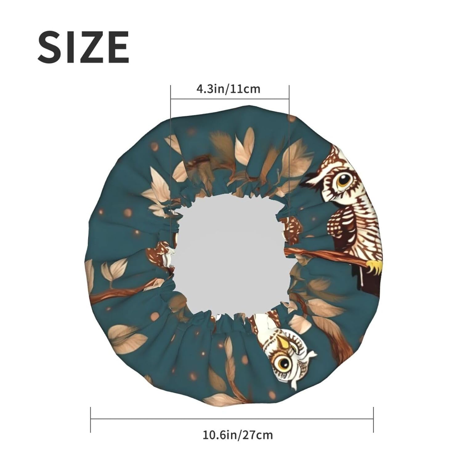 Ice Hockey print Print Reusable Shower Cap for Women,Double Waterproof Layers Bathing Hat,Quick Drying Bath Hair Cap