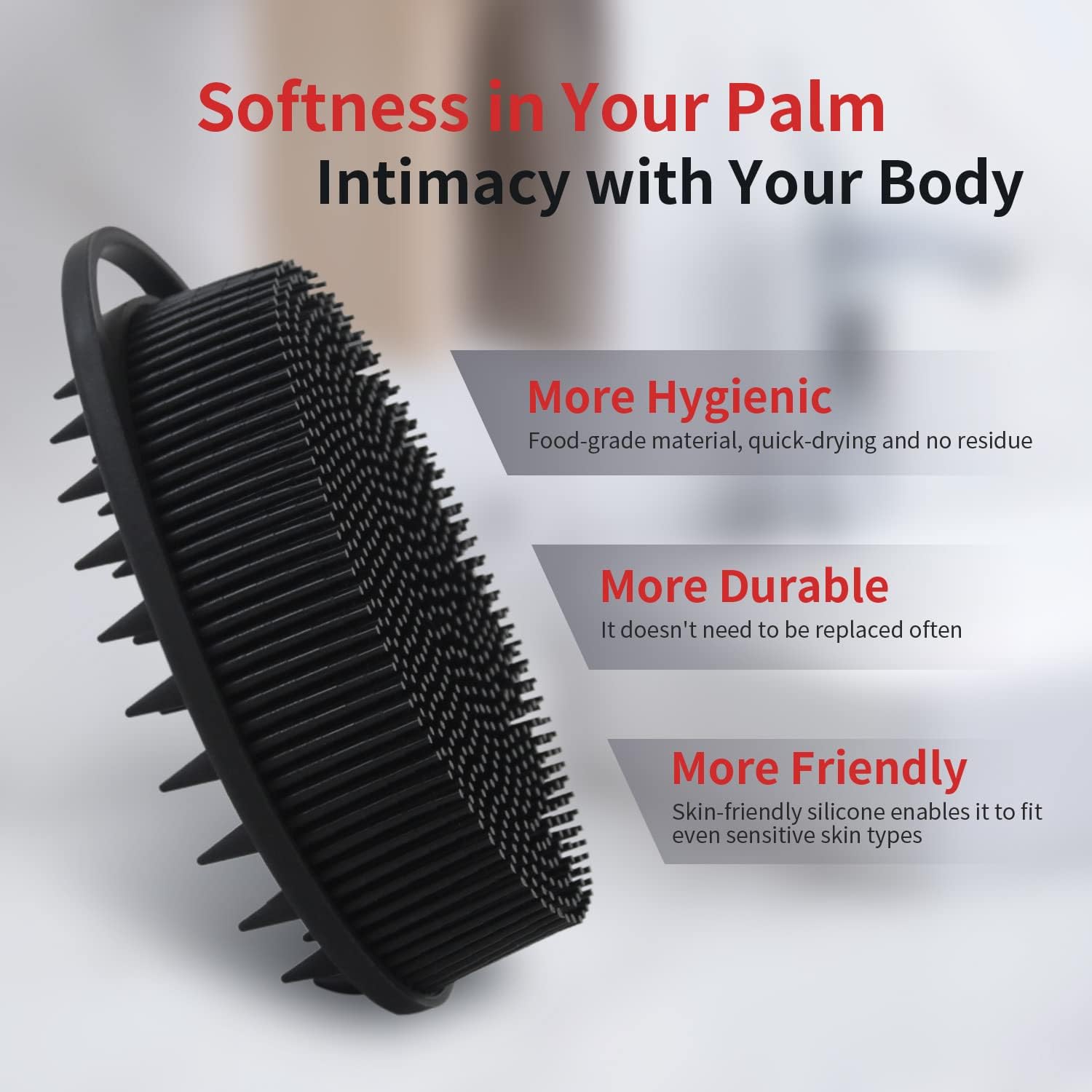 Silicone Body Scrubber, Silicone Loofah, Body Wash Scrubber, Body Scrub Brush, Body Scrubbers for Use in Shower, Silicone Loofah Body Scrubber, Exfoliating Body Scrubber Mens Women, Gifts for Mens