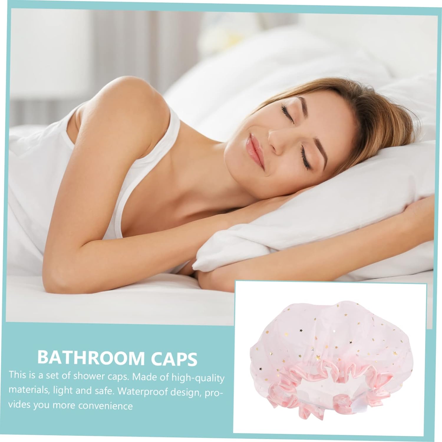 Angoily 2pcs Beauty Hat Women Spa Cap Modern Shower Cap Hair Salon Cap Elastic Bath Caps Chemo Cap Bath Accessories Hair Cap for Shower Spa Hair Caps Girl Hats Satin Hair Mask Miss Muslim