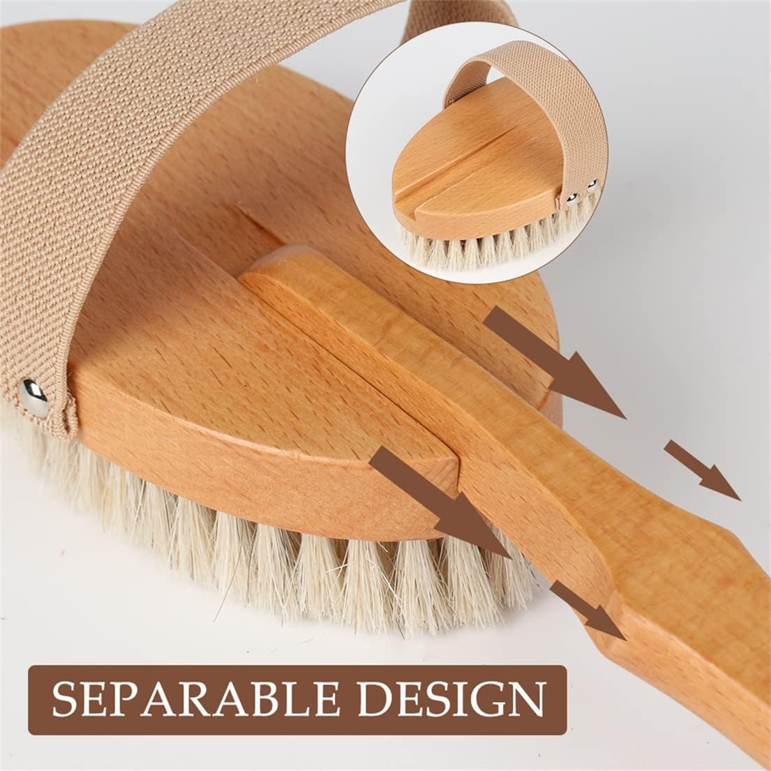 Body Brush Shower Brush for Body Long Handle Shower Bath Brush Back Scrubber for Body Exfoliating Wet or Dry Brushing