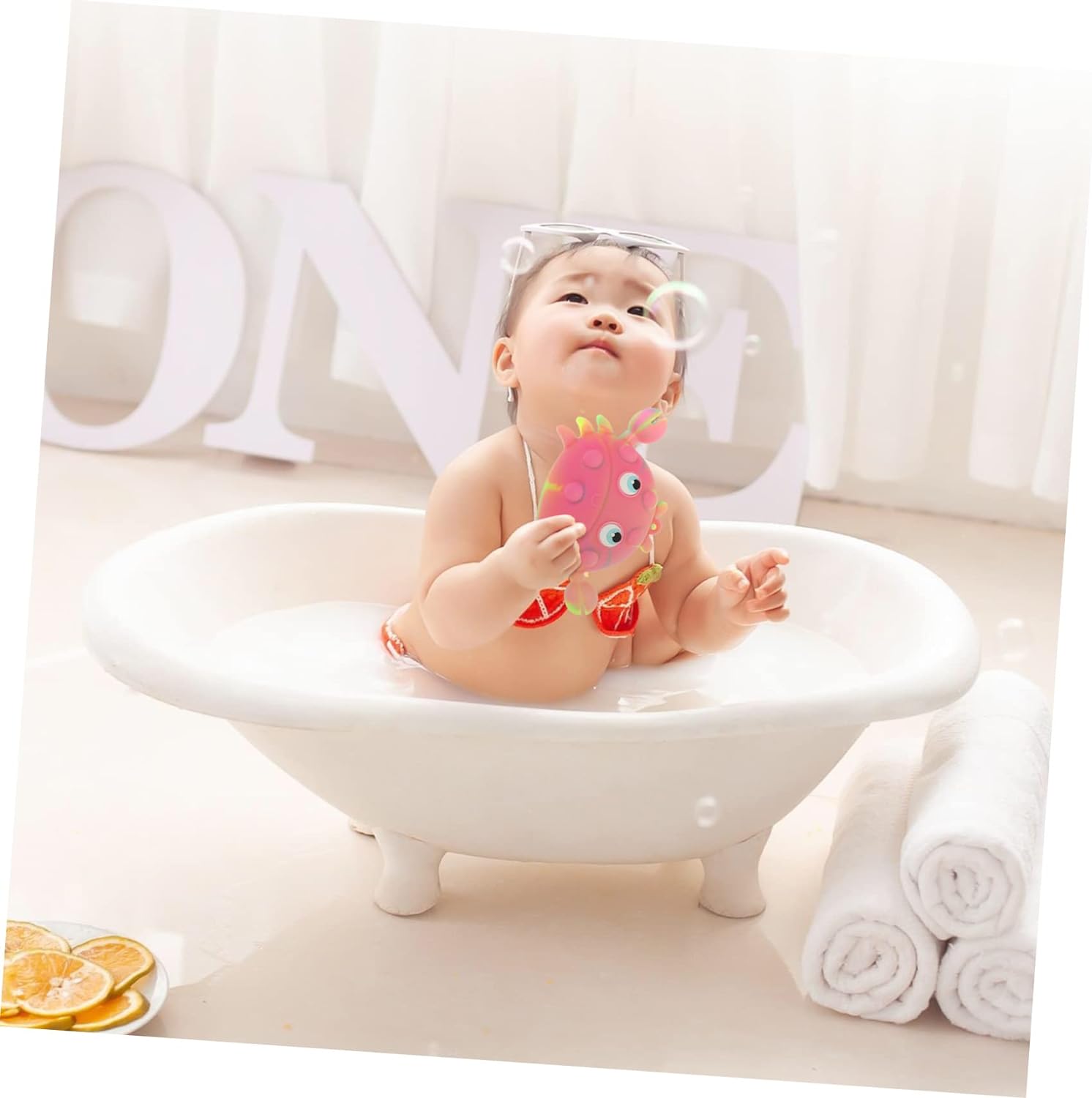 Beatifufu 2 pcs Silicone Bath Brush Bathing Massage Brush sea Animal Shower Ball Soft Shower Scrubber Facial Cleansing Brush Crab Starfish Bath Toy Silica Gel Cleaning Brush Baby Body