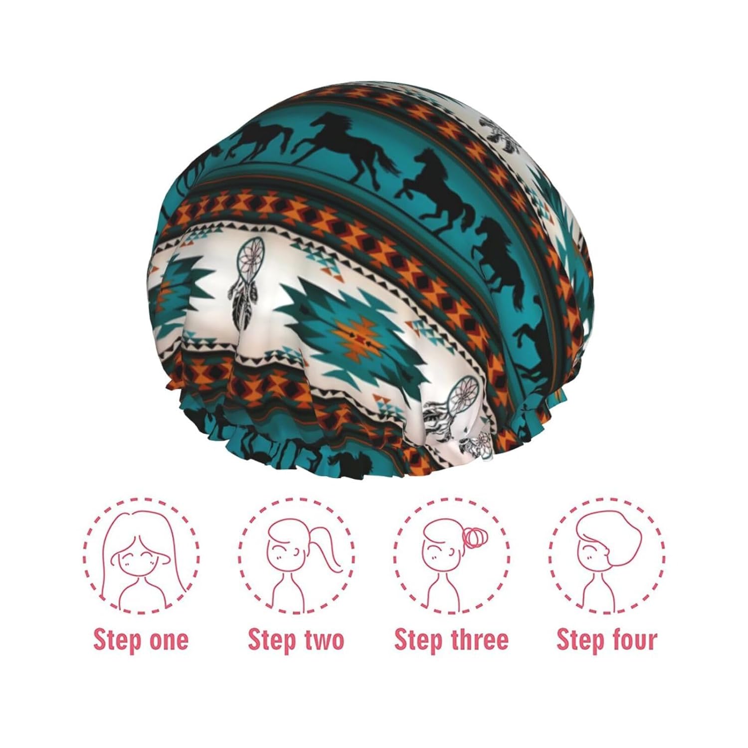 Rubber Ducks Shower Cap For Women Reusable Waterproof Double Layers Bath Cap Hair Protection Elastic Ladies Spa Salon Shower Hat