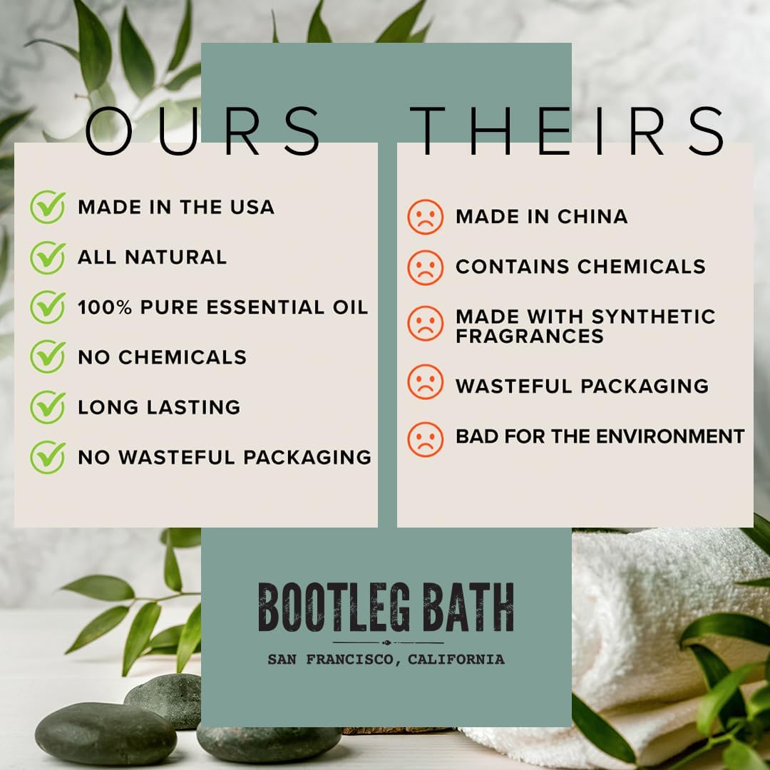 BOOTLEG BATH Shower Steamers Aromatherapy 15 Pack, 100% Pure Essential Oil, Eucalyptus, All Natural, for Men and Women, Made in USA