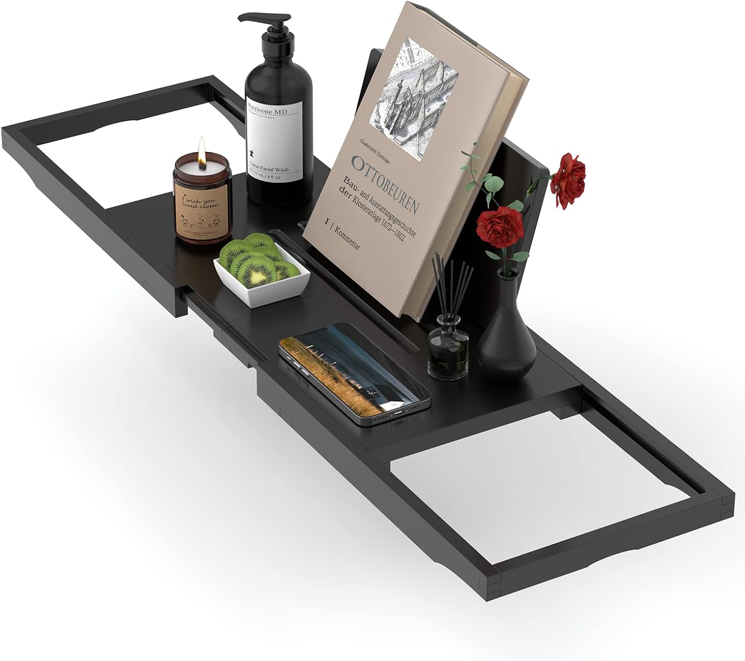 Luxury Bathtub Tray Caddy - Expandable Bath Tray - Unique House Warming Gifts, New Home, Anniversary & Wedding Gifts for Couple, Bridal Shower Gift for Women