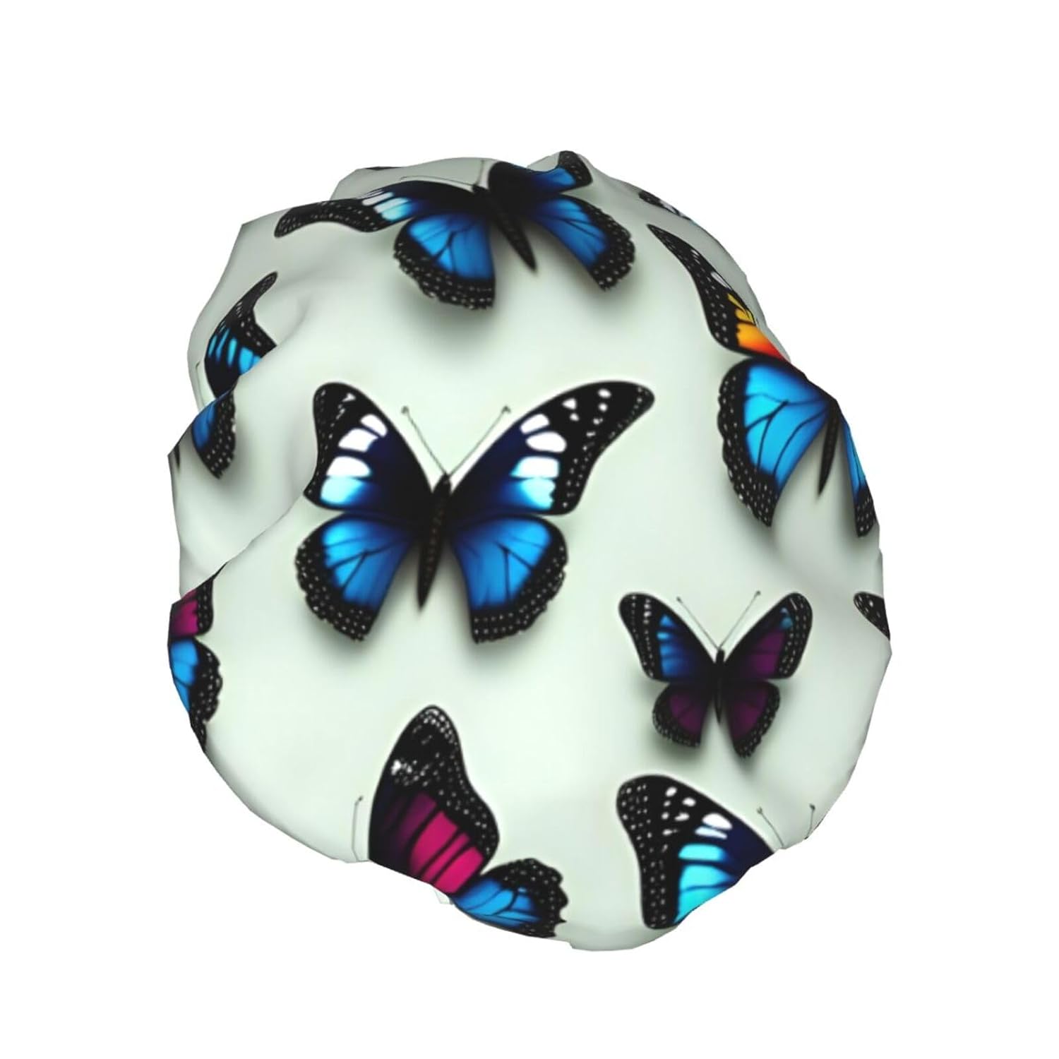 Ice Hockey print Print Reusable Shower Cap for Women,Double Waterproof Layers Bathing Hat,Quick Drying Bath Hair Cap