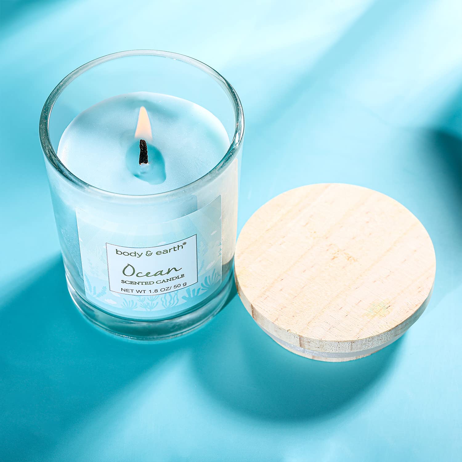 Gifts for Women, Bath Set with Ocean Scented Spa Gifts for Her, Includes Scented Candle, Body Butter, Hand Cream, Bath Bar and Bomb, 5 Pcs Bath Gift Sets, Gifts Set for Women, Valentine's Day Gifts