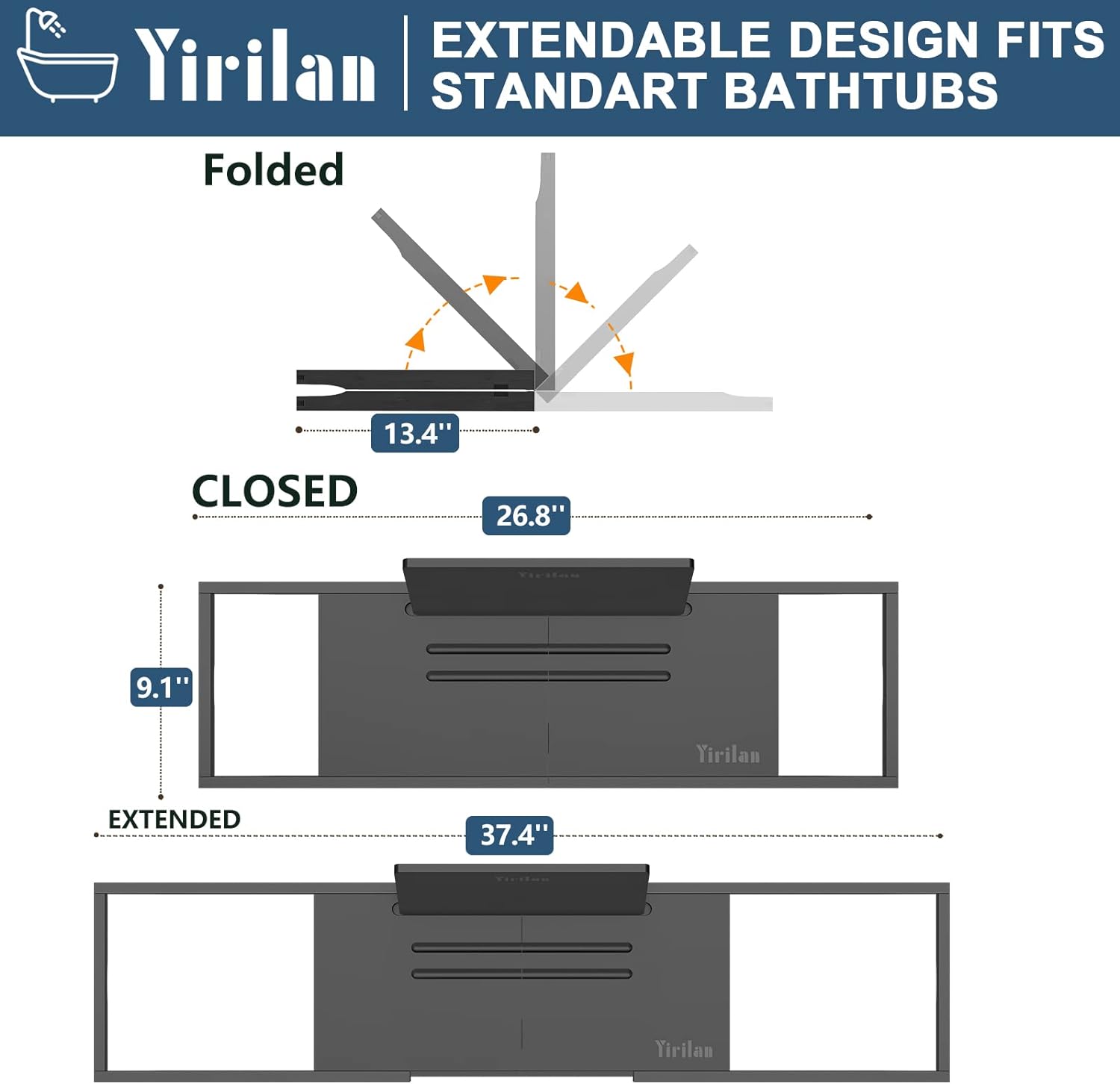 Luxury Bathtub Tray Caddy - Expandable Bath Tray - Unique House Warming Gifts, New Home, Anniversary & Wedding Gifts for Couple, Bridal Shower Gift for Women