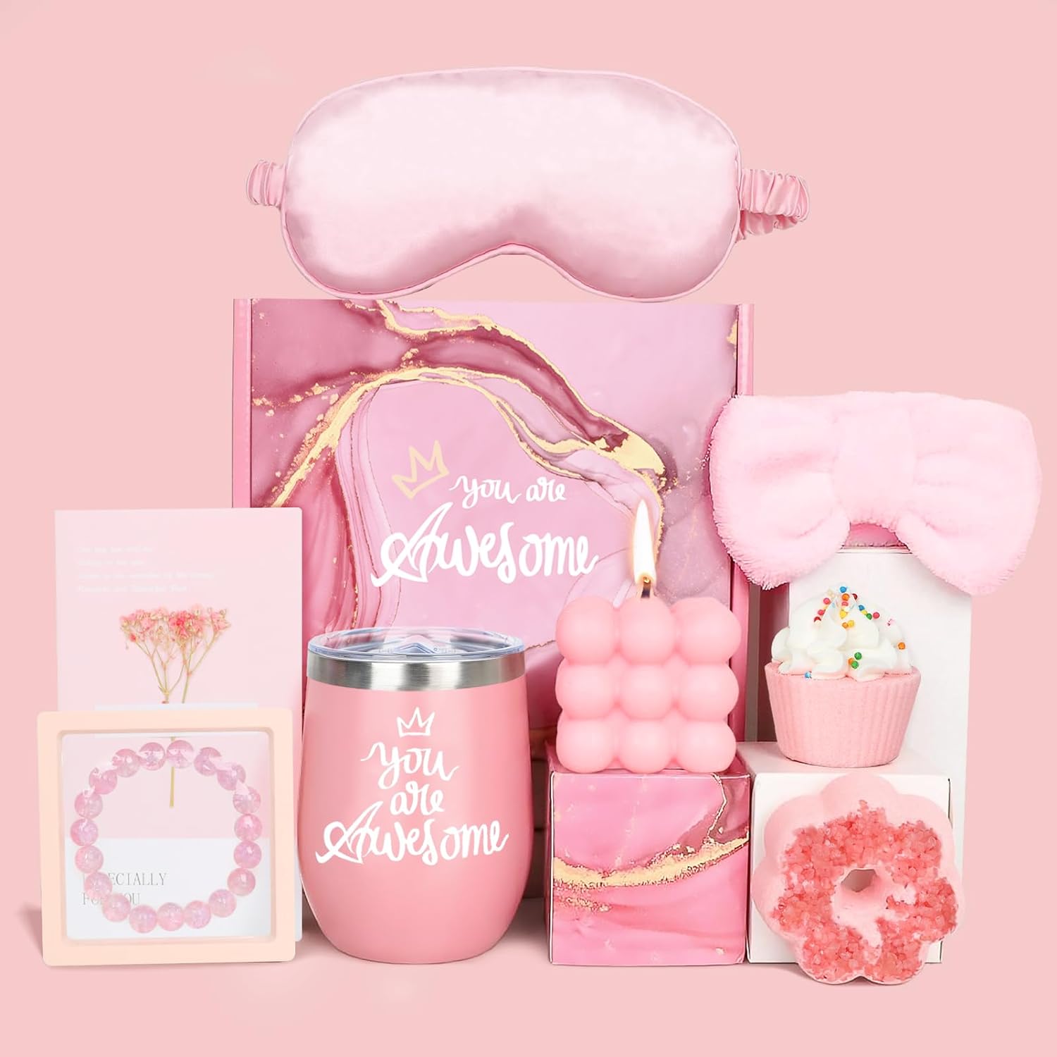 Birthday Gifts for Women, Happy Birthday Bath Relaxing Spa Gift Set Basket Box, Ideas for her, Mom, Sister, Female, Friends, Bestie, Wife, Sister Girlfriend, Daughter, Coworker, Aunt - 11PCS Purple