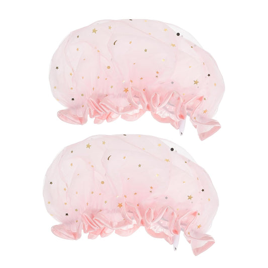 Angoily 2pcs Beauty Hat Women Spa Cap Modern Shower Cap Hair Salon Cap Elastic Bath Caps Chemo Cap Bath Accessories Hair Cap for Shower Spa Hair Caps Girl Hats Satin Hair Mask Miss Muslim